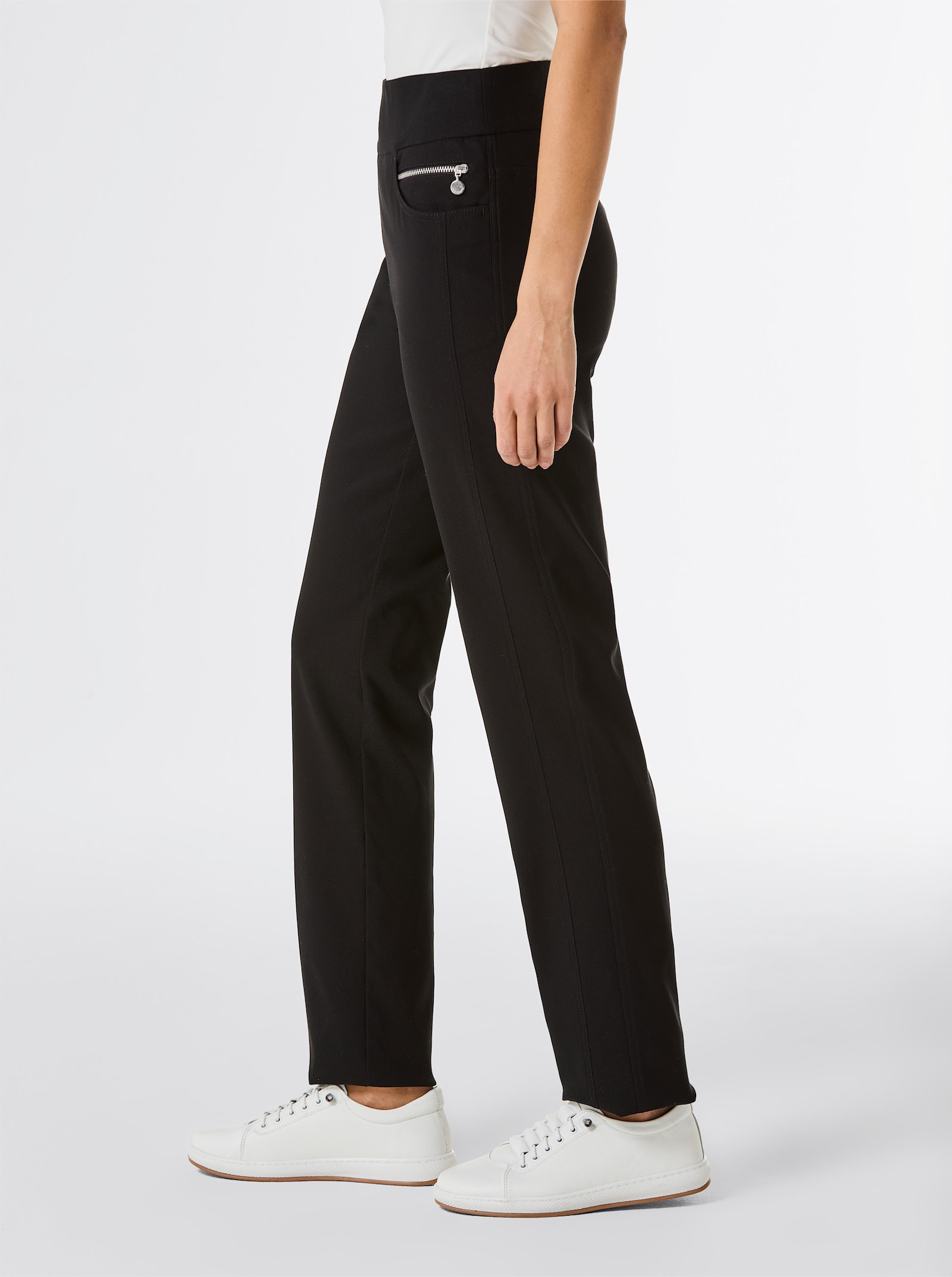 Stehmann Comfort line Pantalon avec glissière décorative - noir