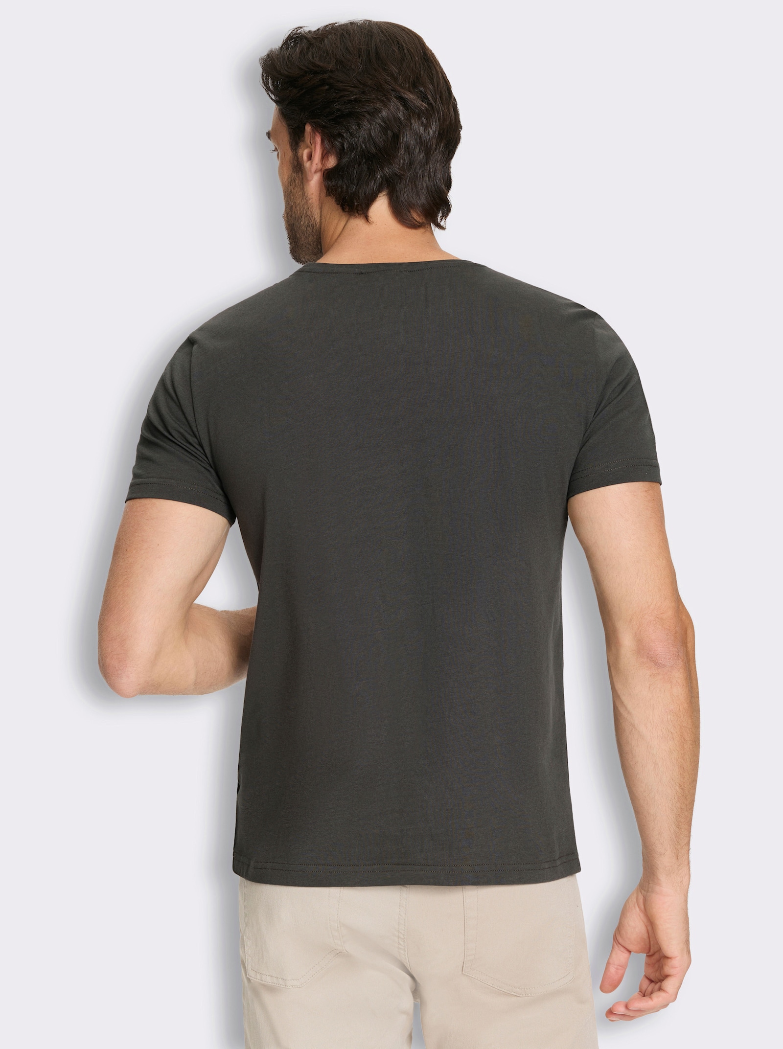 Marco Donati Kurzarmshirt mit Front-Print, Baumwolle - graphit-bedruckt