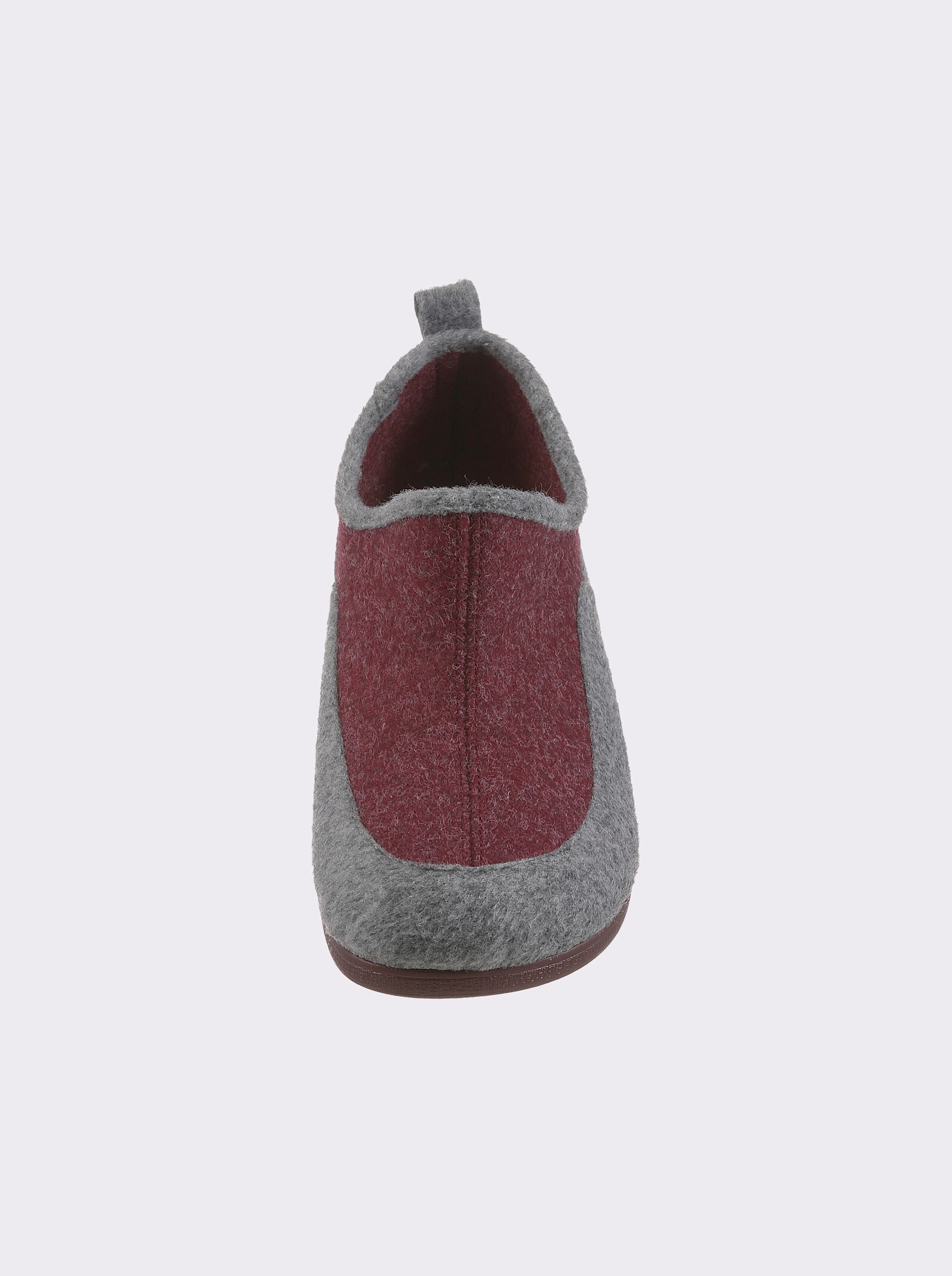 Waldläufer Hausschuh mit weitem Einstieg - bordeaux