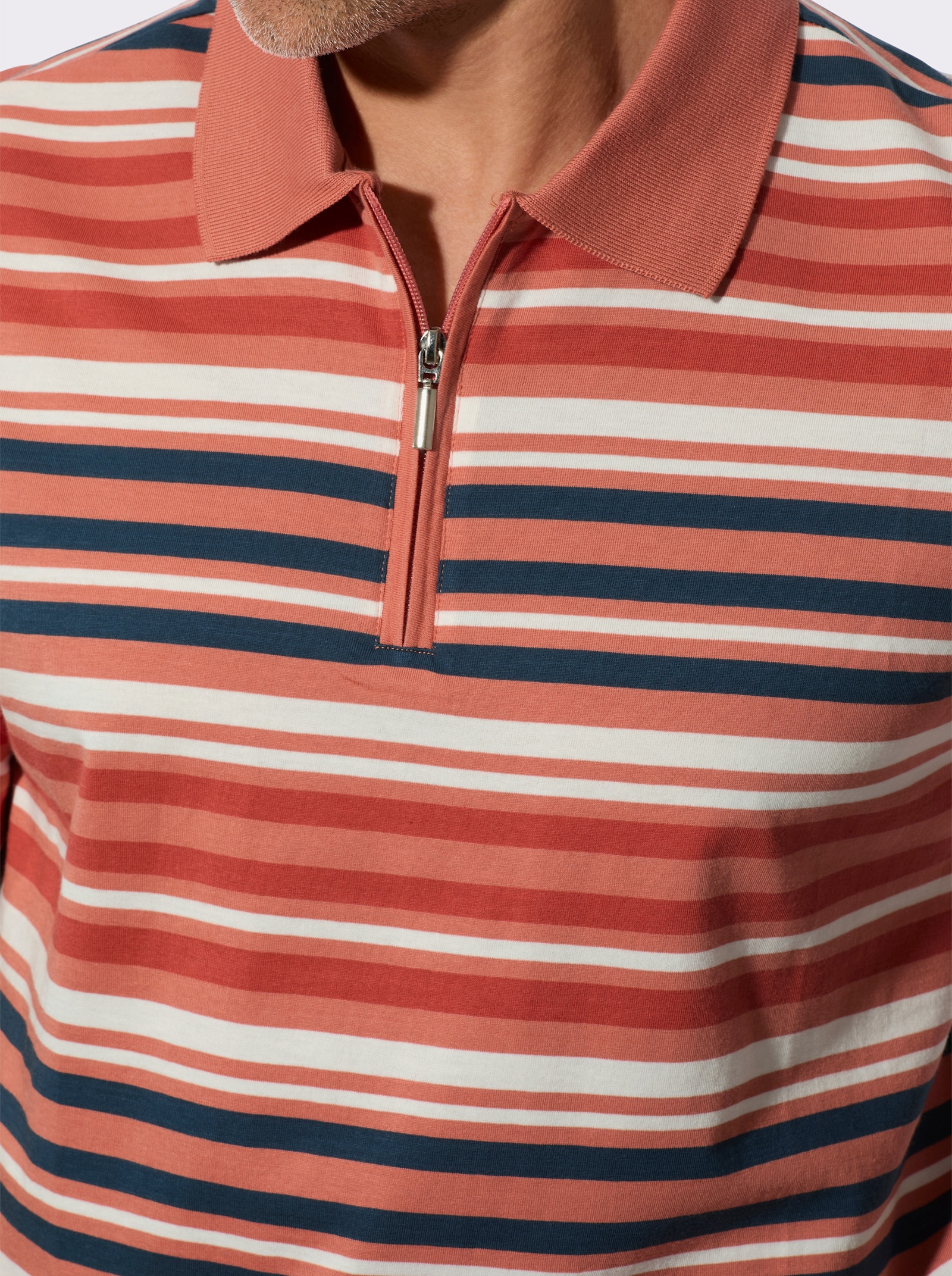 Poloshirt im Ringel-Dessin - terra-dunkelblau-geringelt