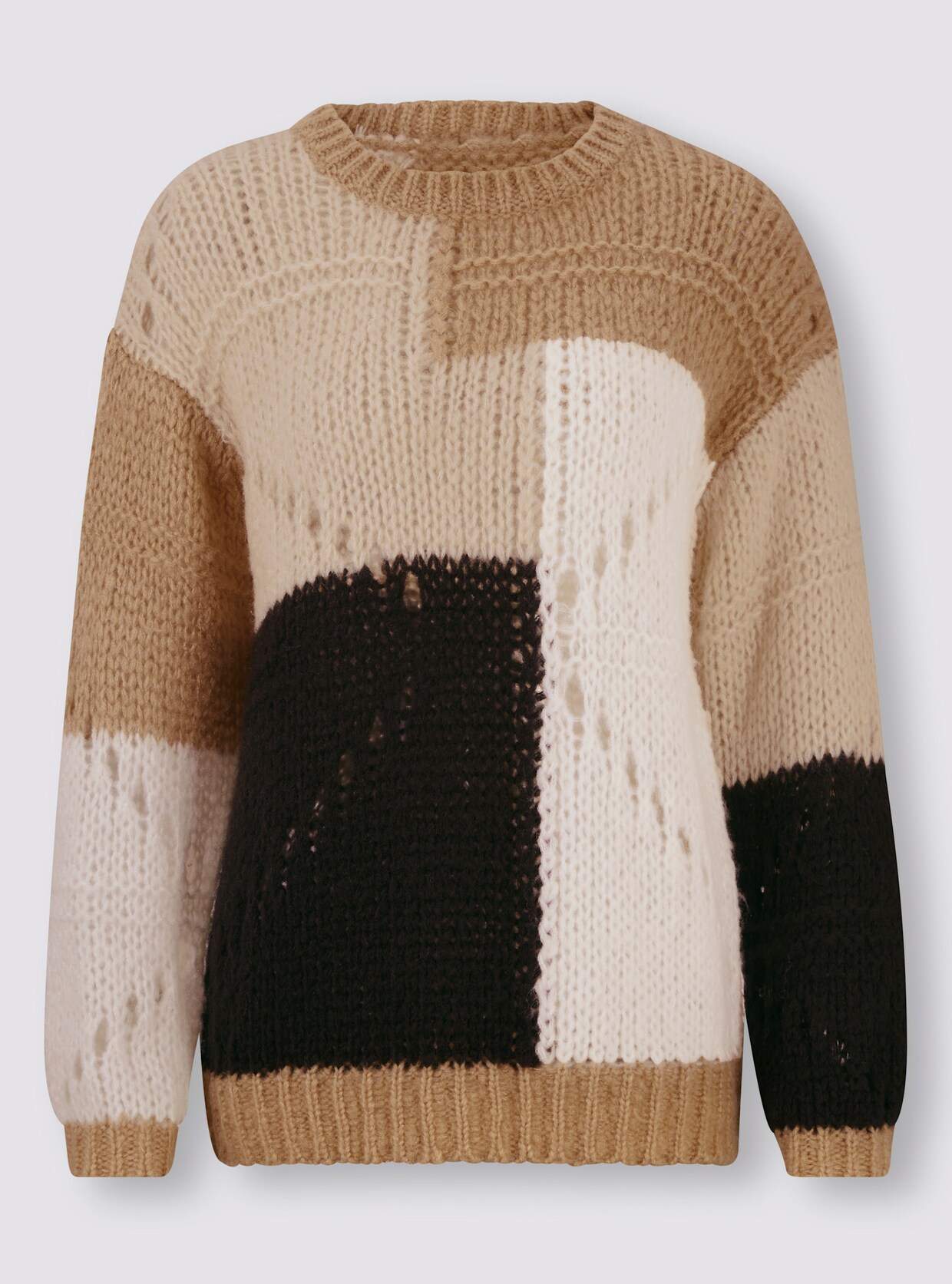 heine Pullover - schwarz-camel-gemustert