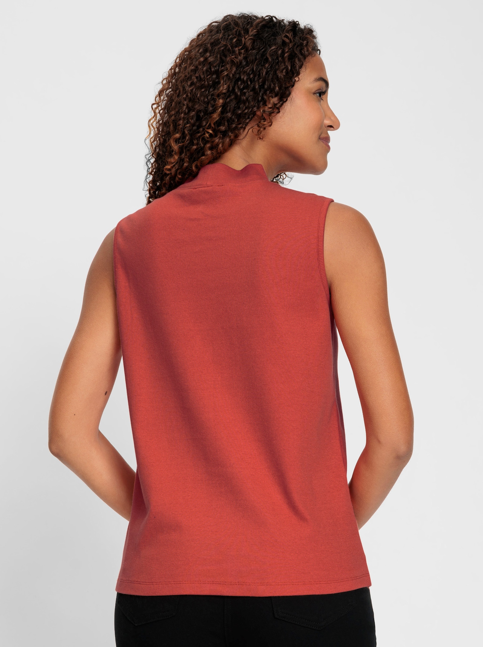 Shirttop mit Stehkragen, pflegeleicht - terra