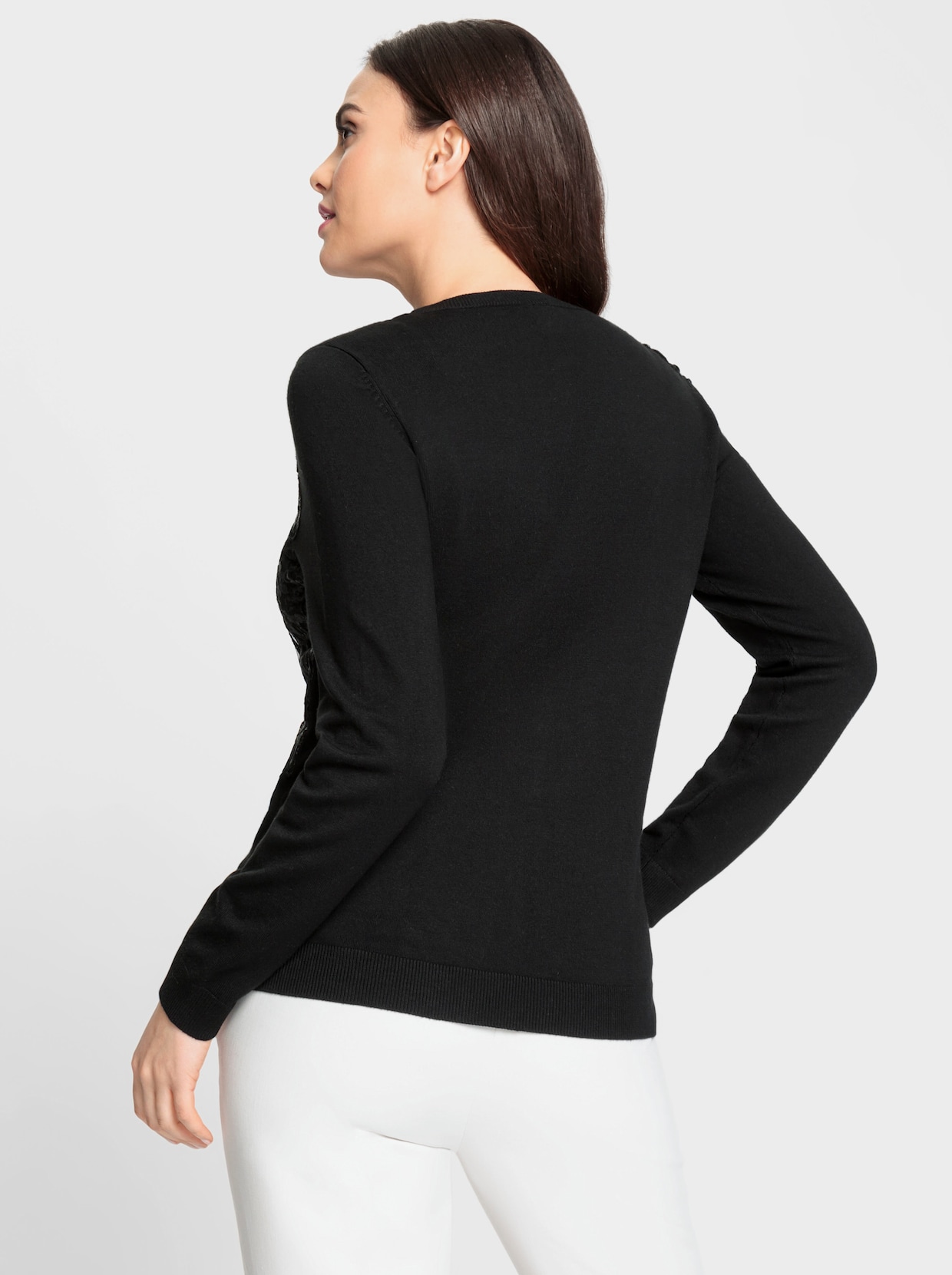 heine Spitzen-Pullover - schwarz