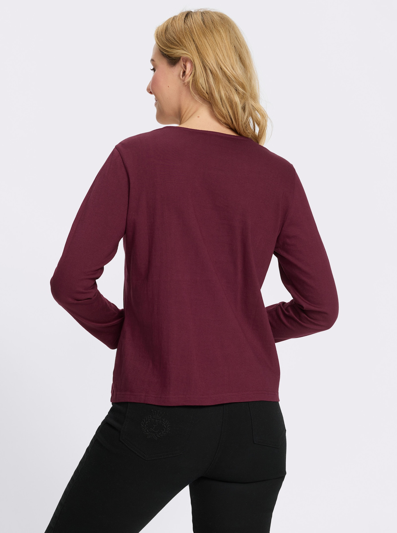 2-in-1-Shirt mit Animal-Print - bordeaux