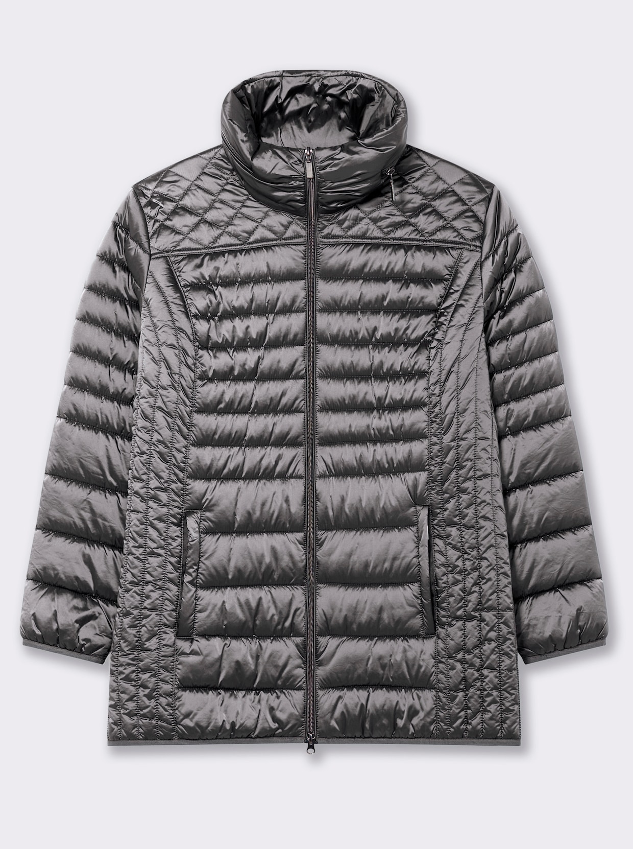 Steppjacke mit dezentem Glanz - silbergrau