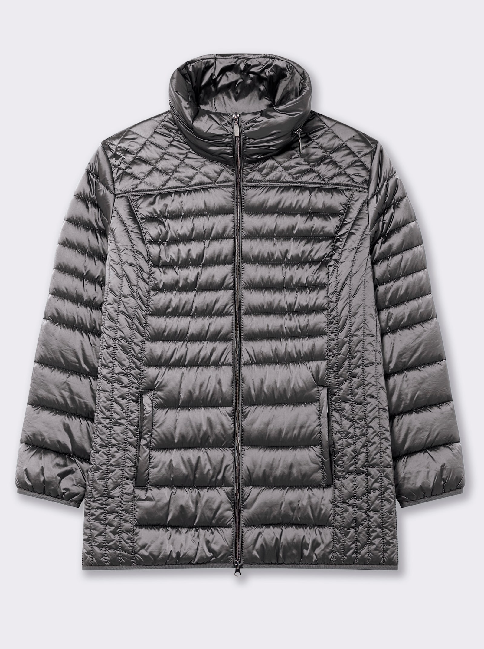 Steppjacke mit dezentem Glanz - silbergrau