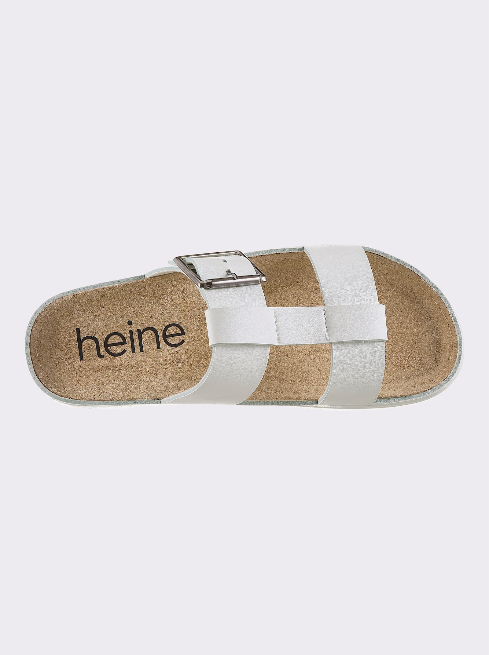 heine Pantolette mit Plateausohle - weiß