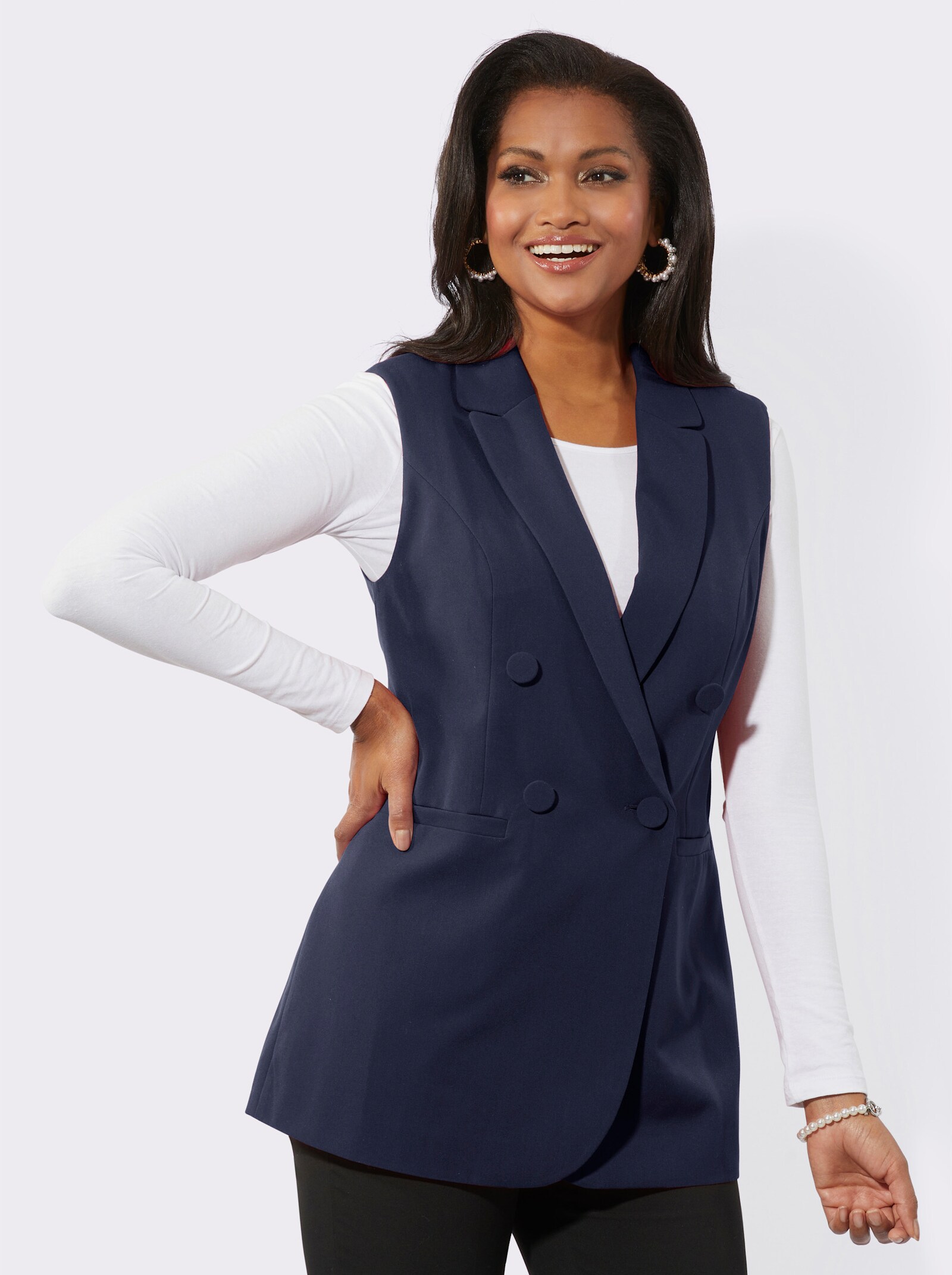 Anzugweste in pflegeleichter Qualität - marine