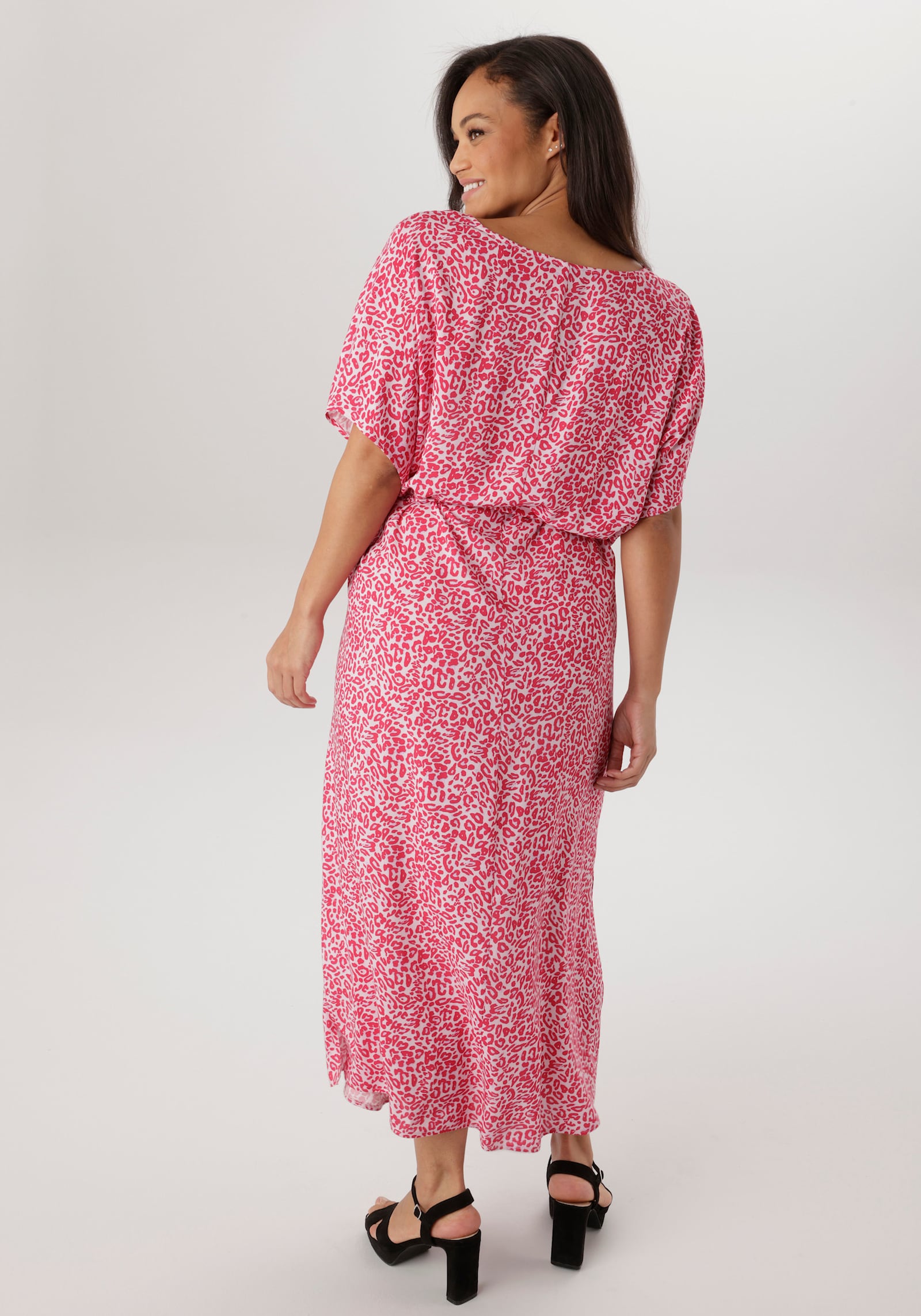 Aniston PLUS Strandkleid - weiß-pink-flieder