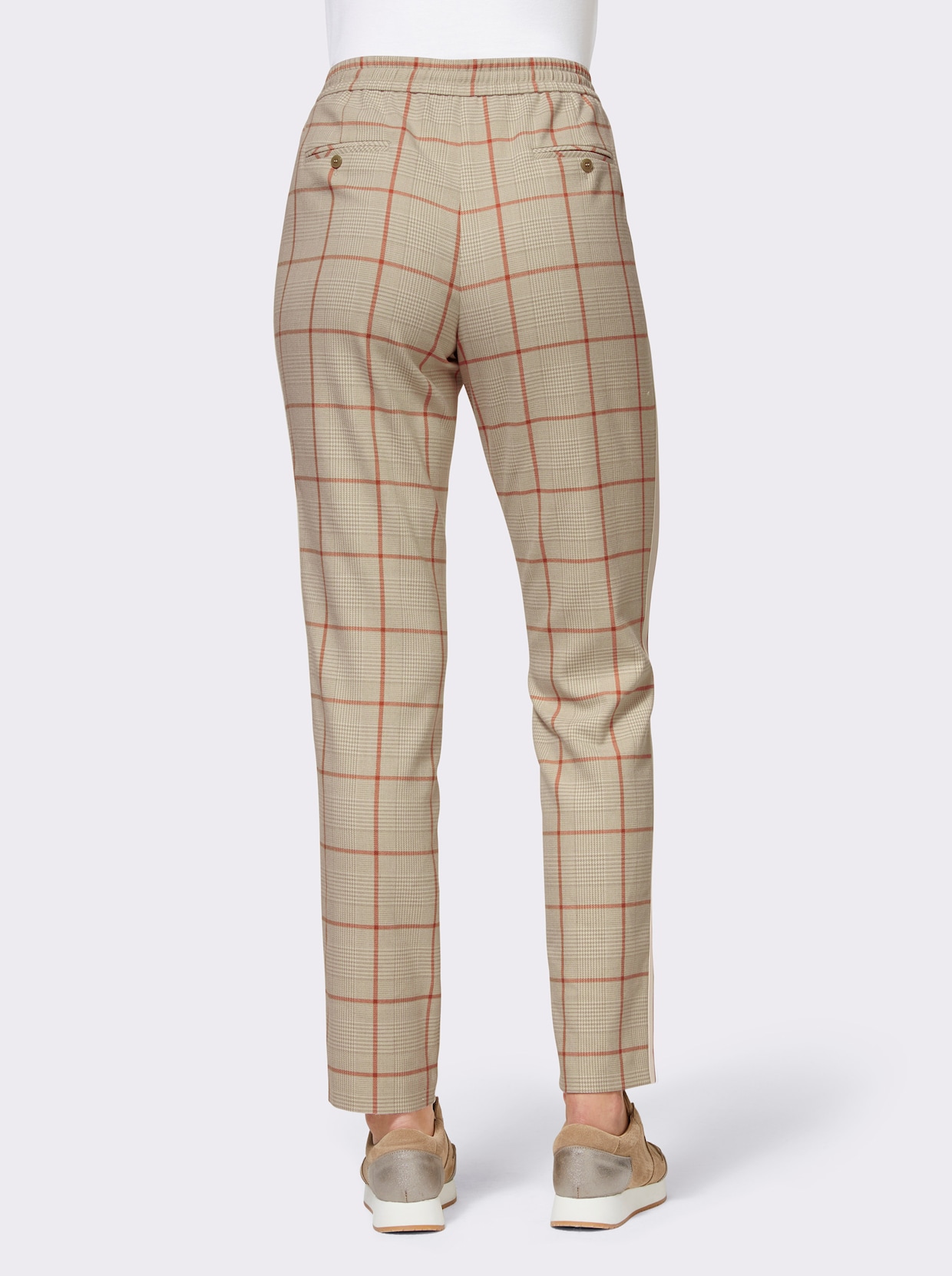 heine Pantalon à carreaux - écru-sésame à carreaux