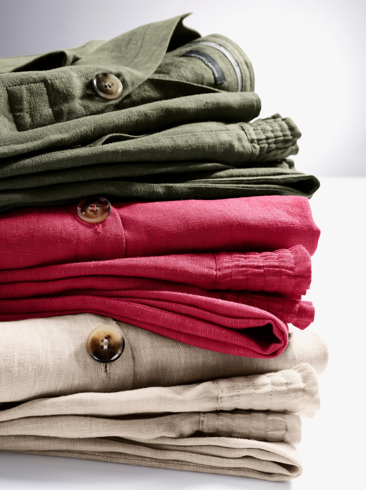 CREATION L PREMIUM Linnen blouse in A-lijn - zand gemêleerd