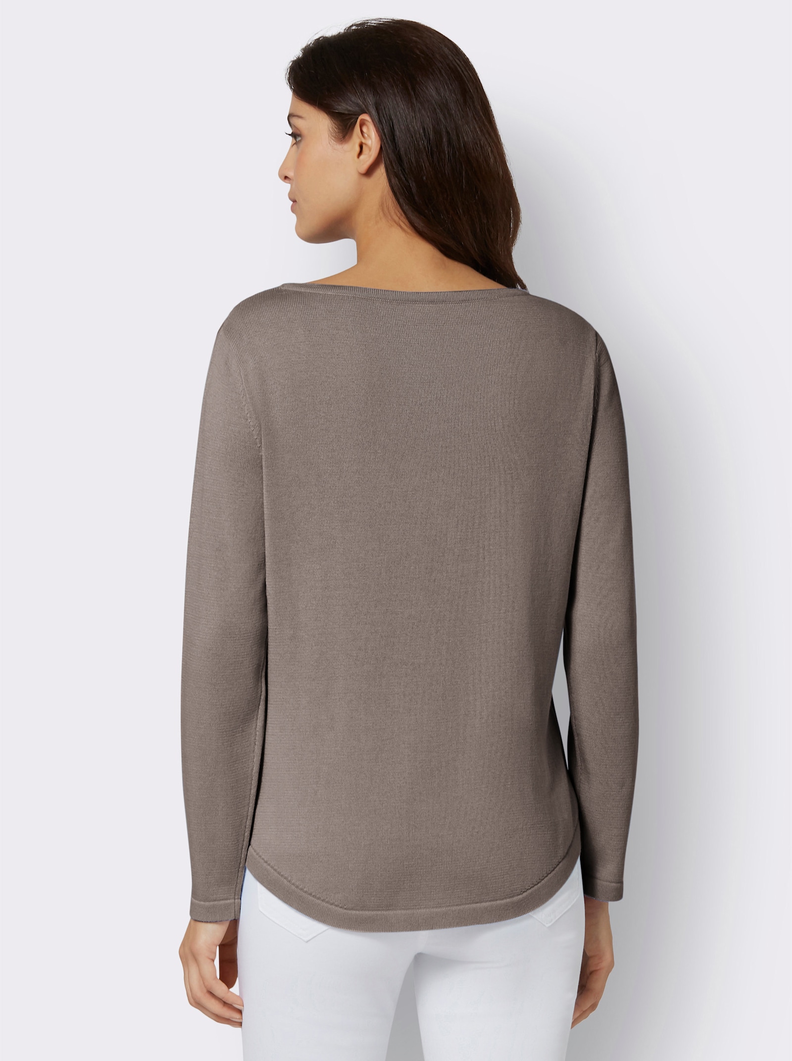 Pull avec encolure en U - taupe