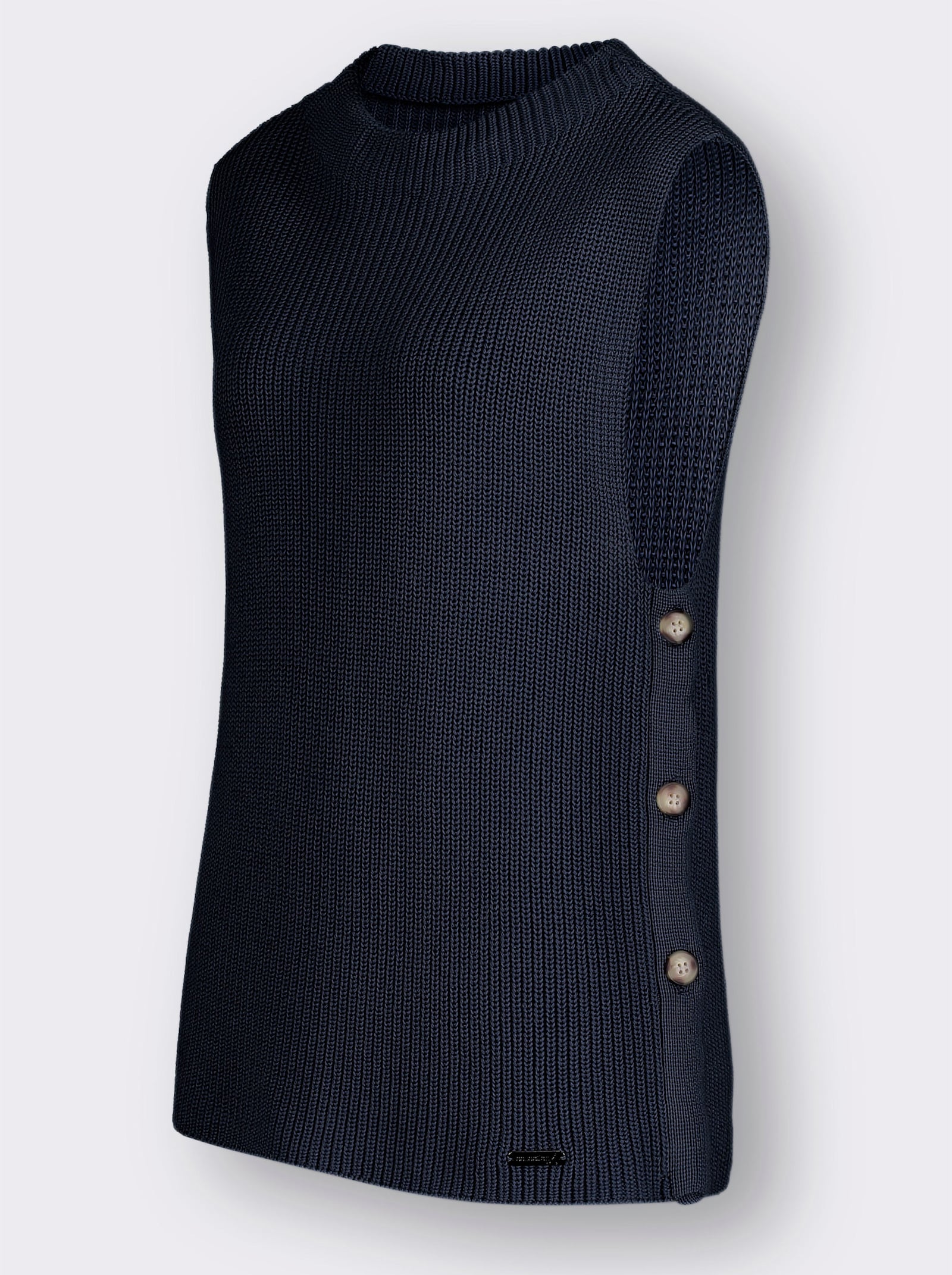 Pullunder mit Zierknopfleiste - nachtblau