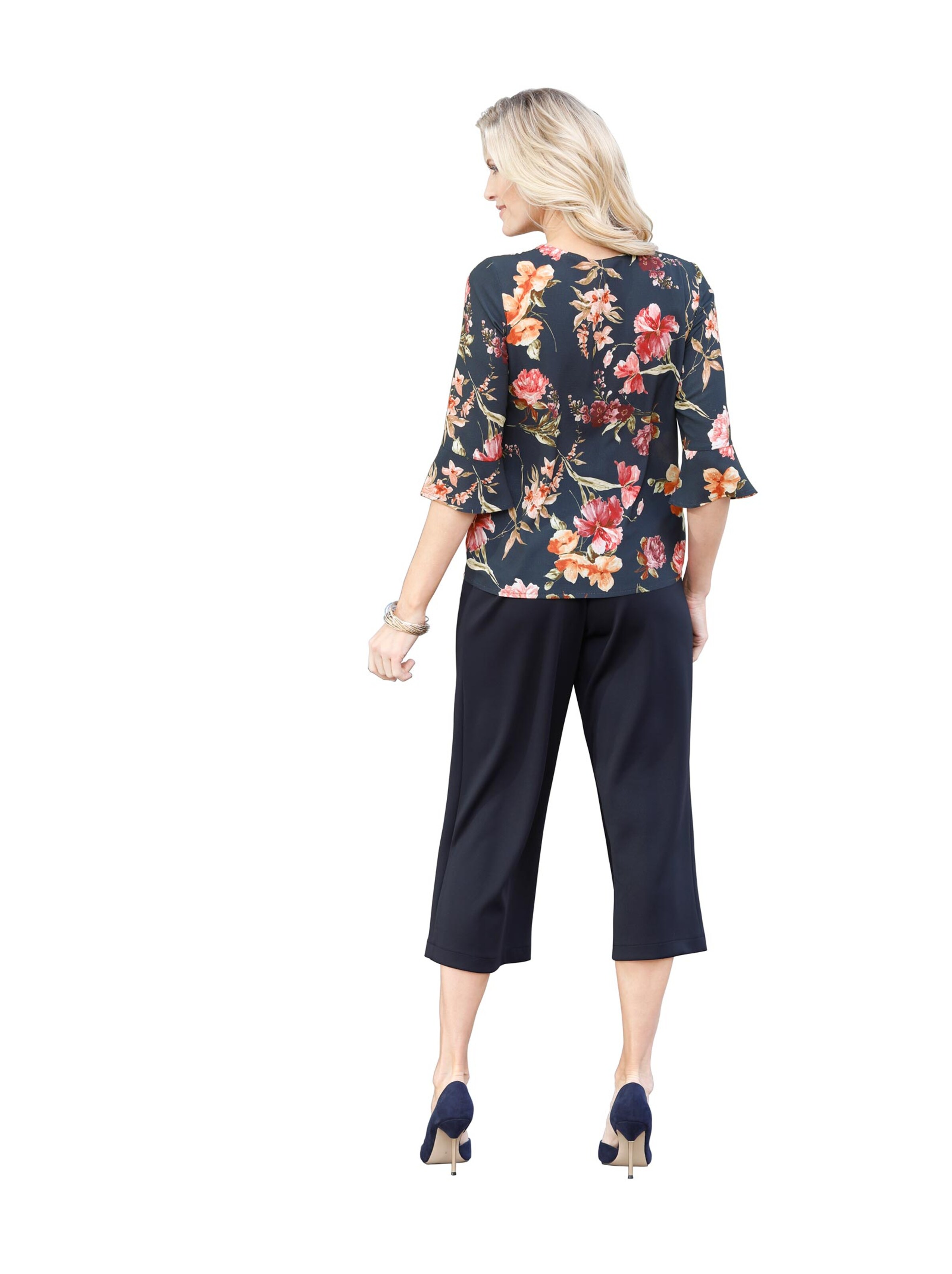 Bluse - nachtblau-bedruckt