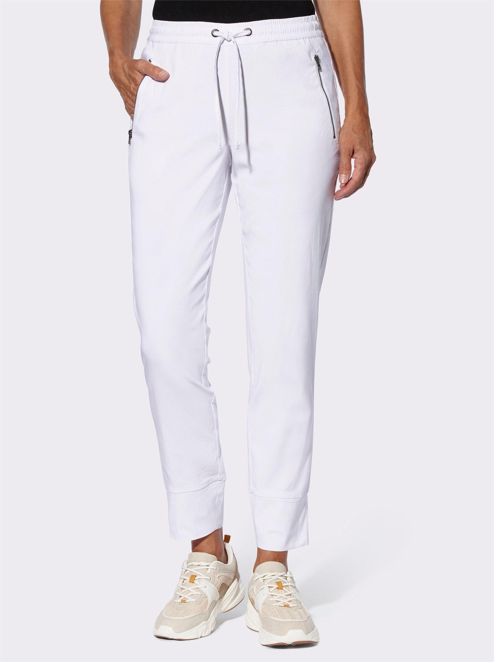 Bengalinhose mit elastischen Bündchen - weiß