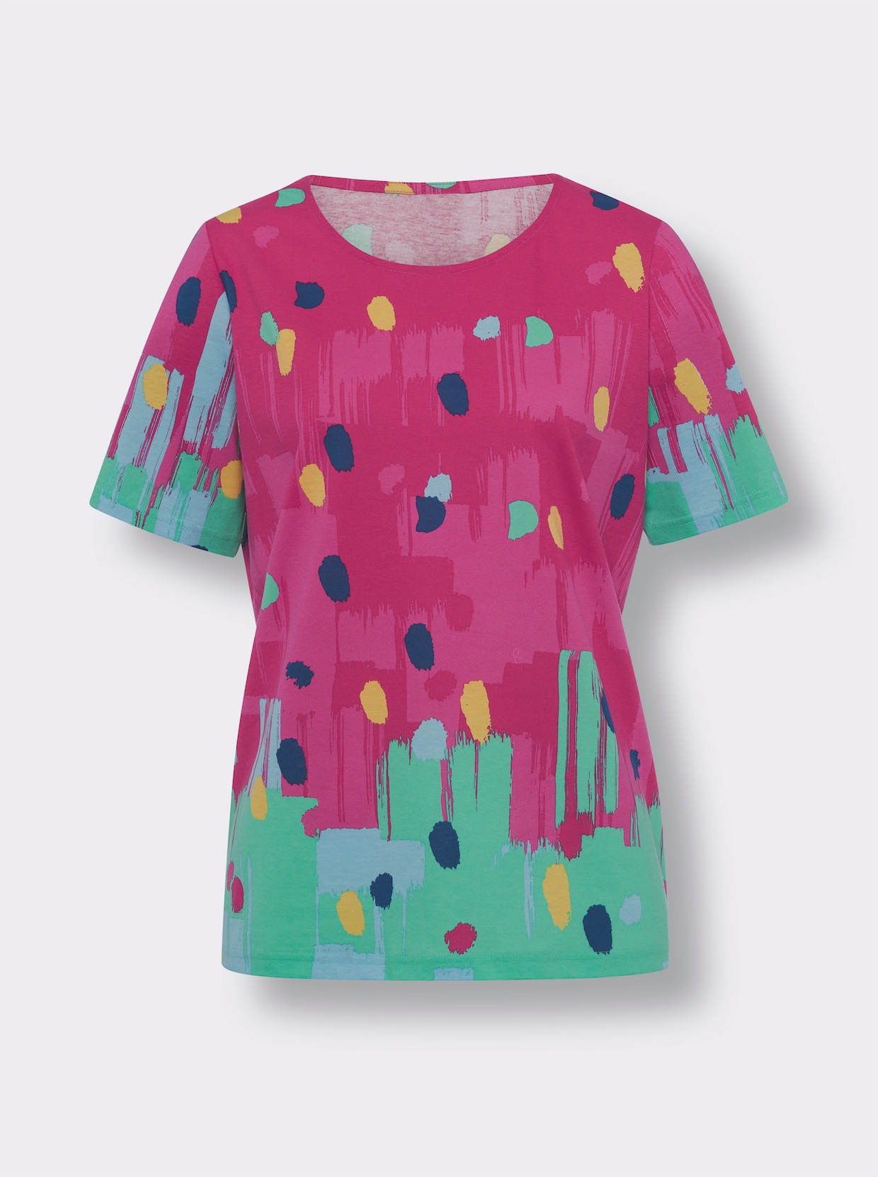 Kortärmad topp - rosa-aqua med tryck