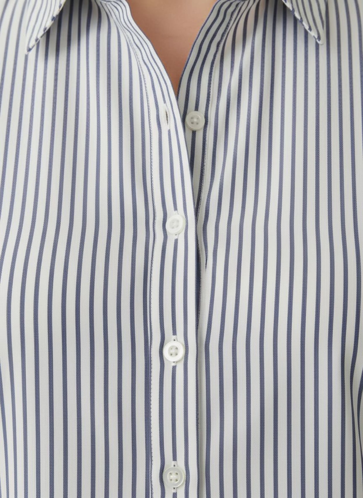 Gestreifte Bluse mit längenregulierbaren Ärmeln - marine-ecru-gestreift