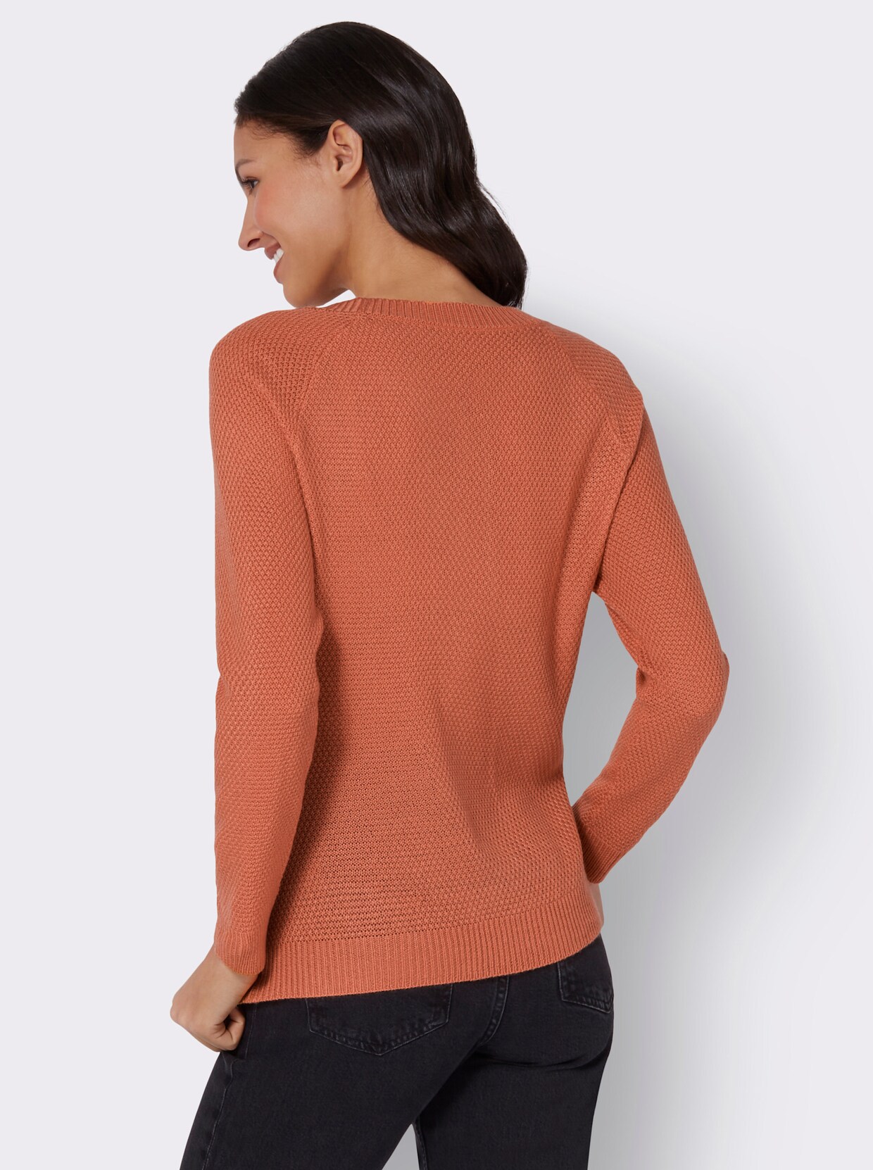 Langarm-Pullover - papaya