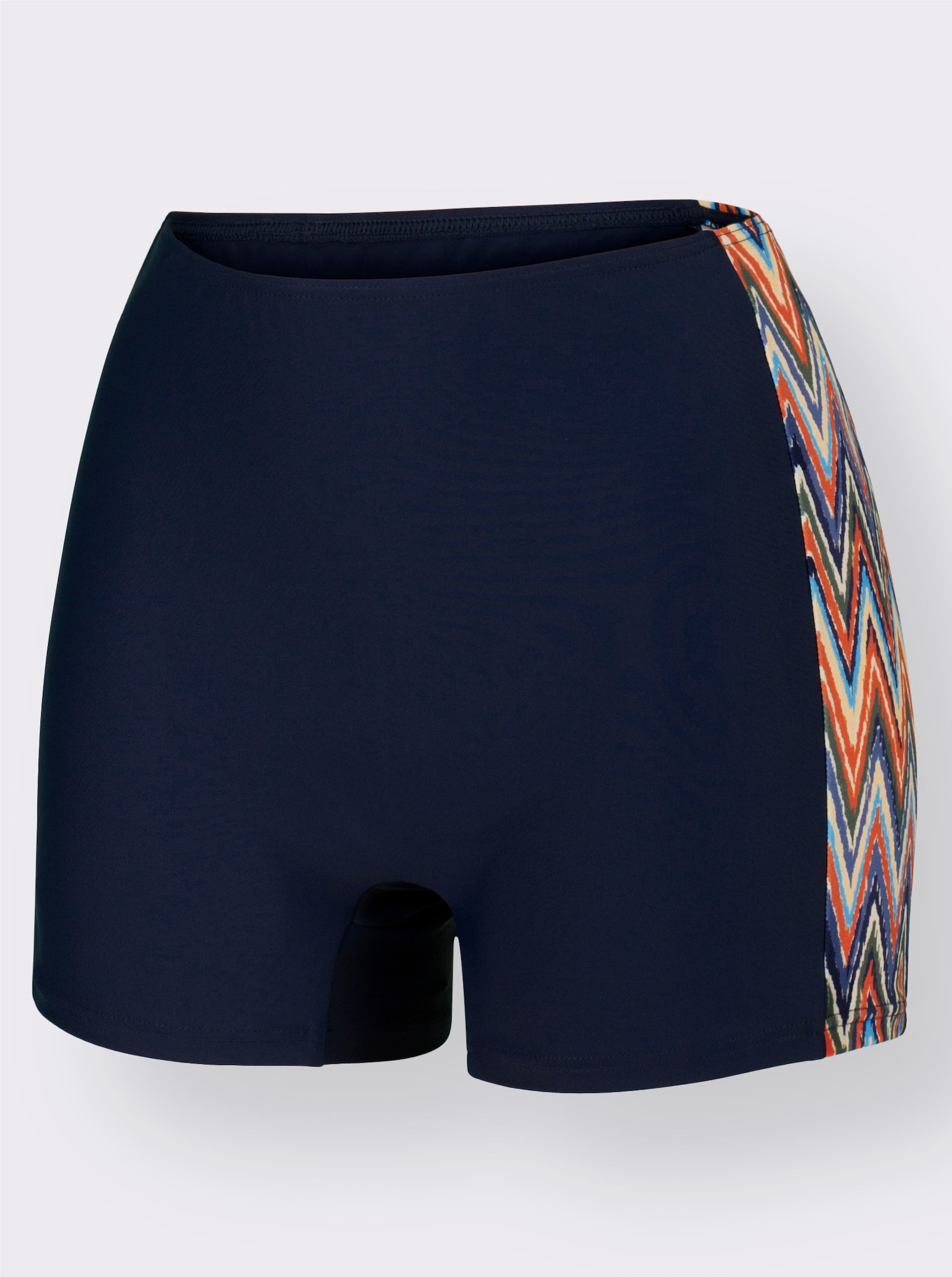 feel good Bikini-Hose mit seitlichem Zickzack-Muster - marine-bunt-bedruckt