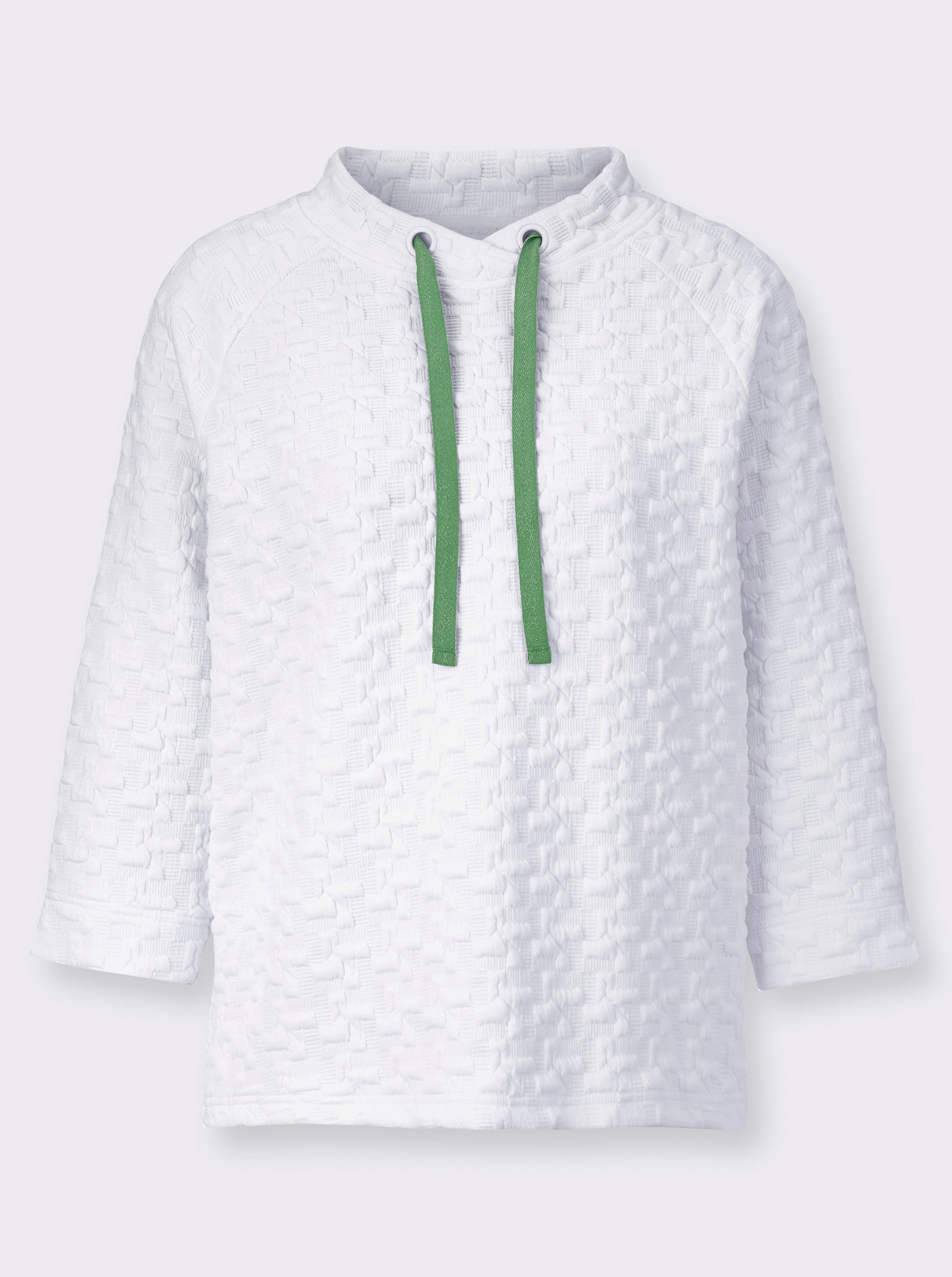 Sweatshirt mit Jacquard-Struktur - weiß