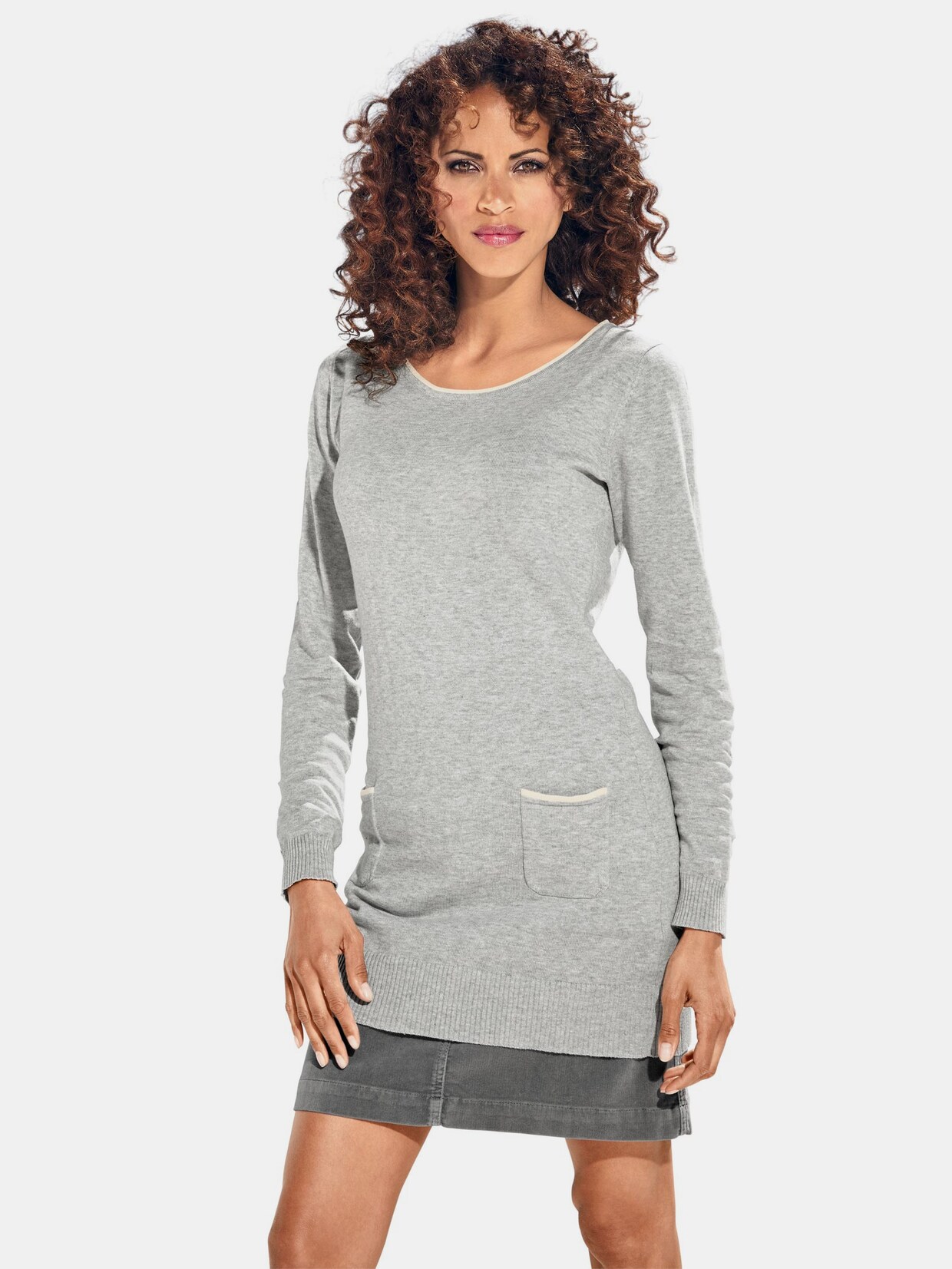 Linea Tesini Longpullover - grau-melange