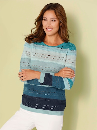 Pullover met lange mouwen - mint/turquoise gedessineerd