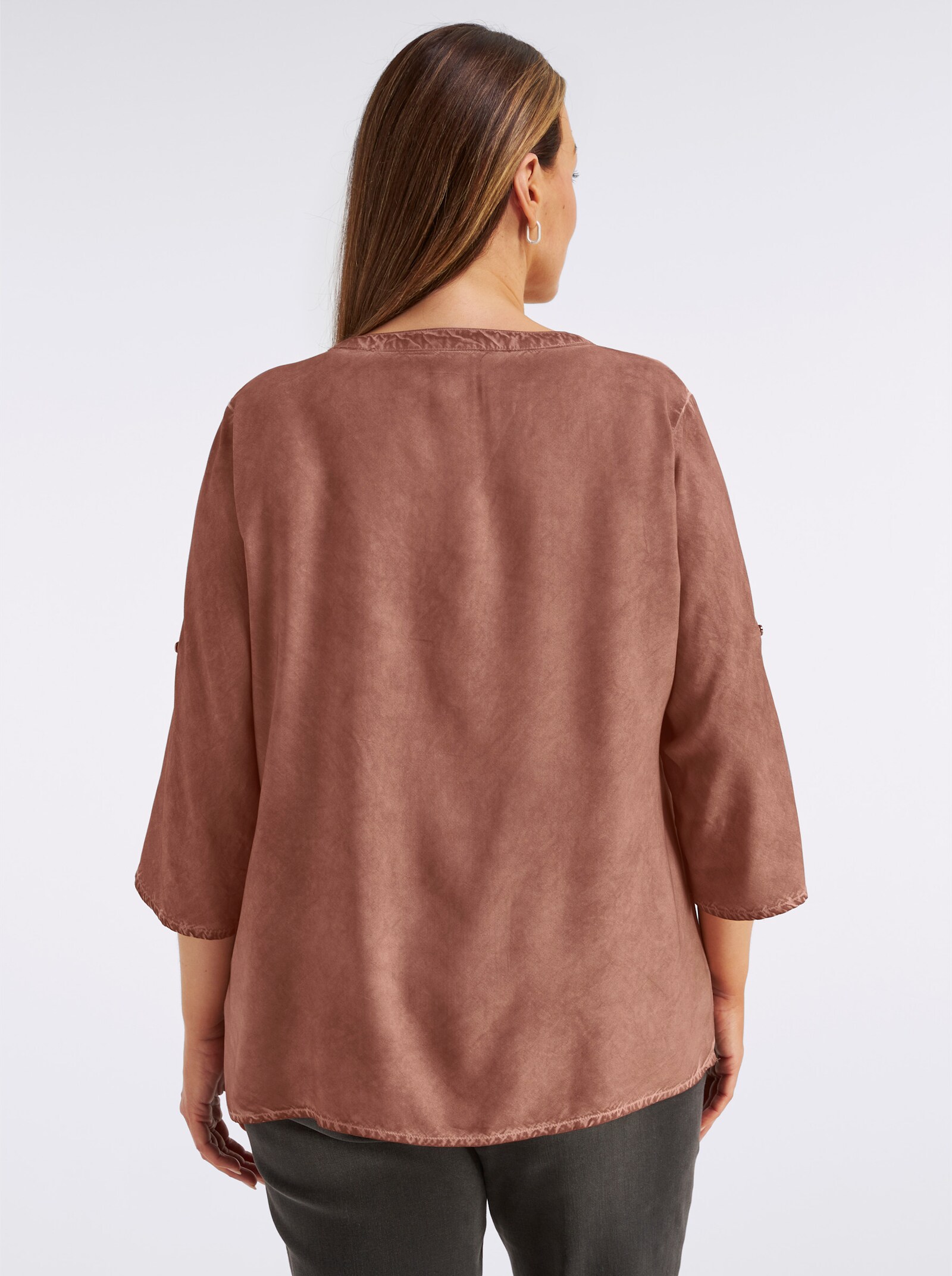 Tunika in oil dyed-Waschung - rostrot