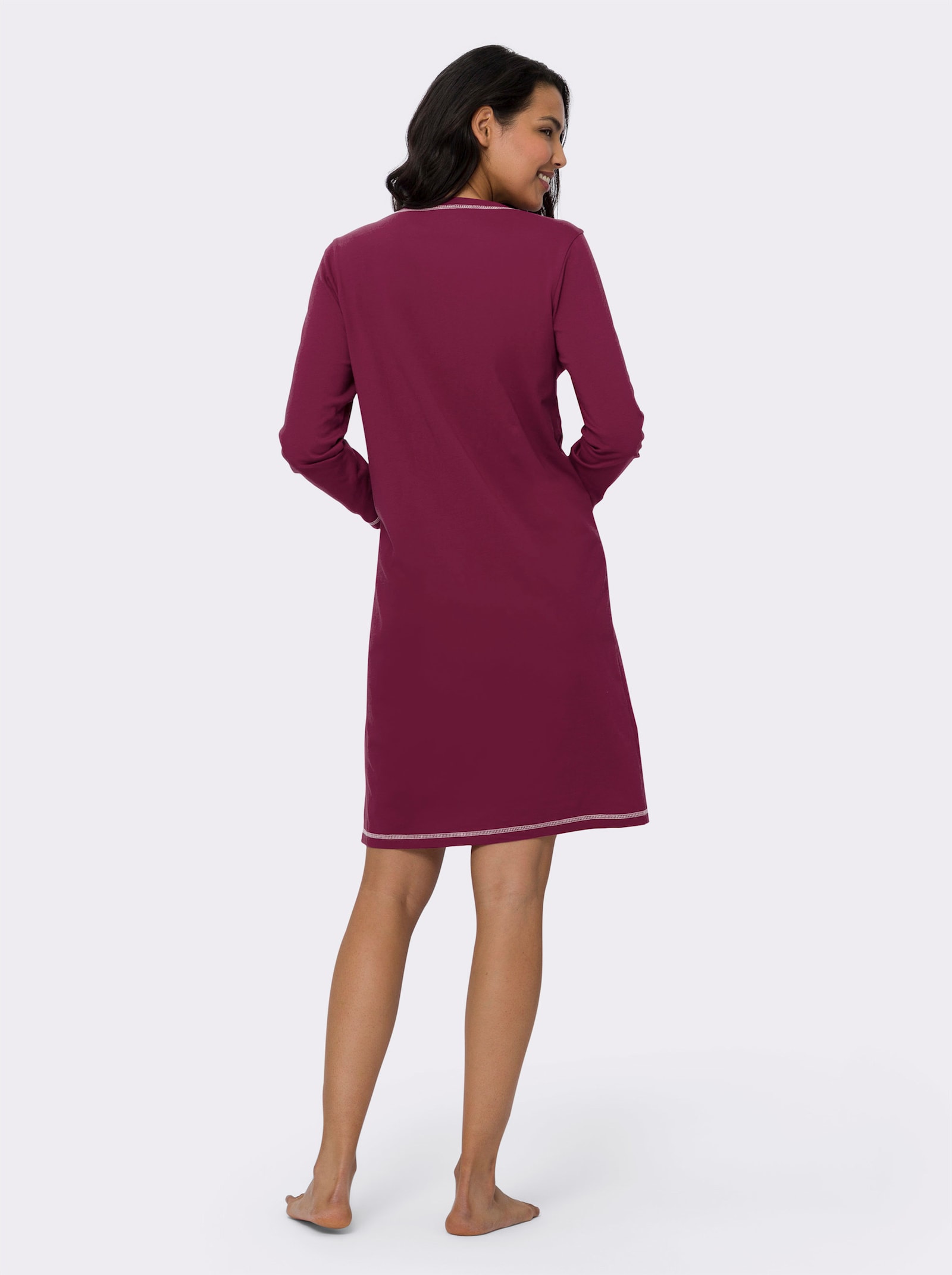 Nachthemden mit Kontrast-Akzenten, im Doppelpack - malve + malve-bedruckt