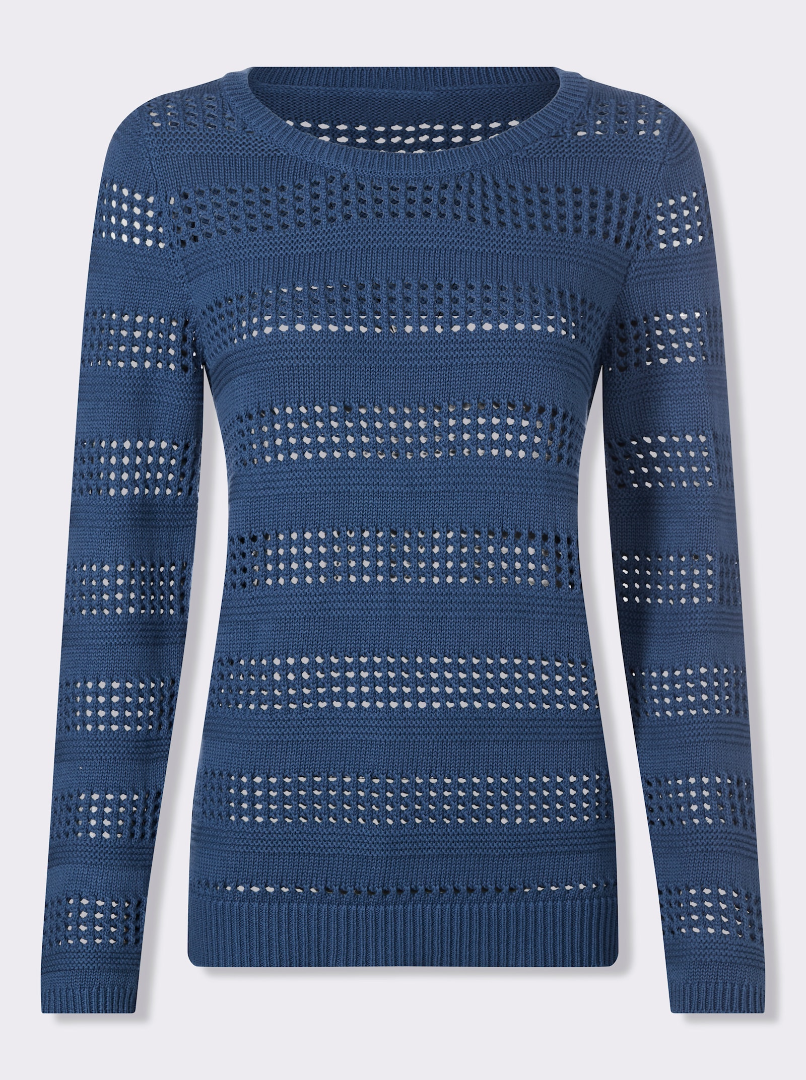 heine Ajourpullover mit Rippenbündchen - jeansblau
