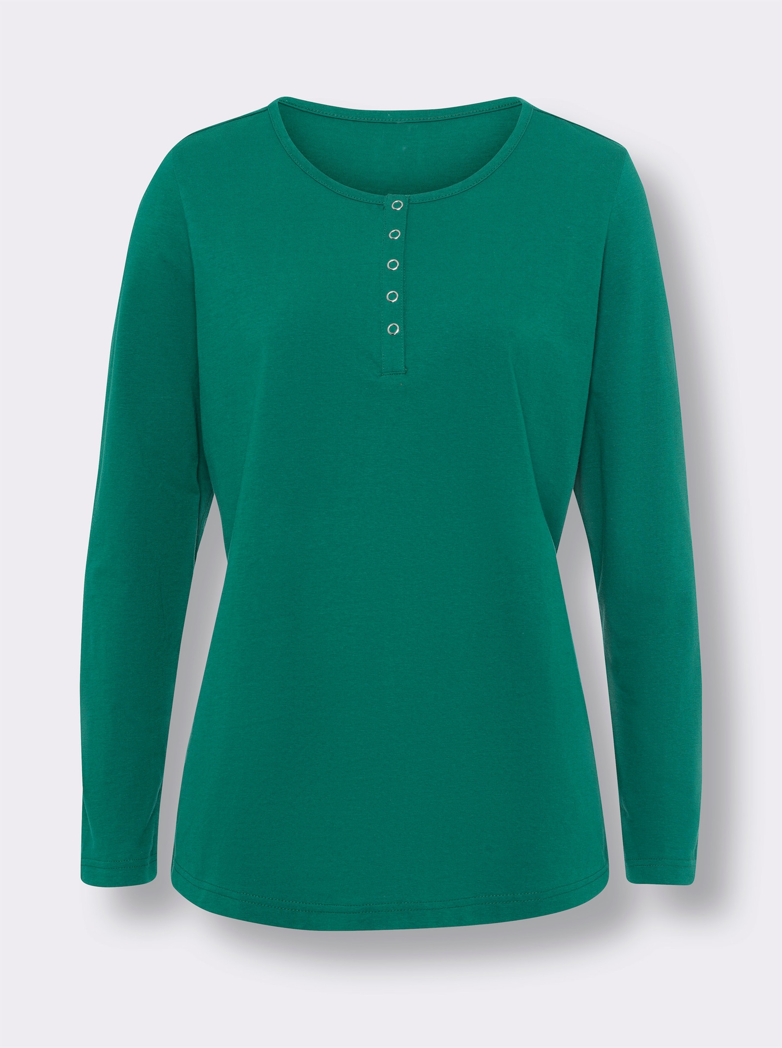 Shirt met lange mouwen en drukknopen - groen