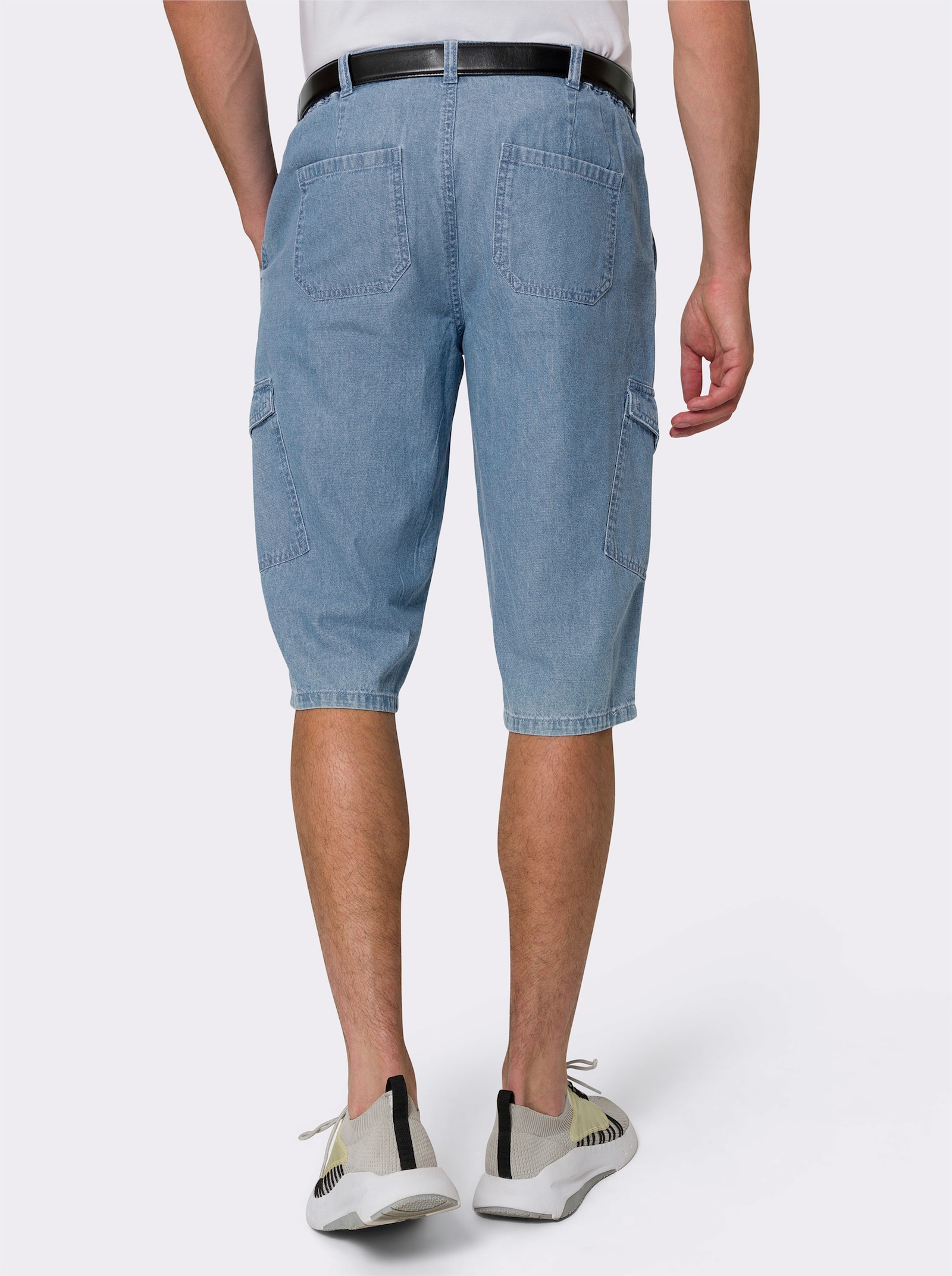 Jeansbermudas mit 6 Taschen - blue-bleached