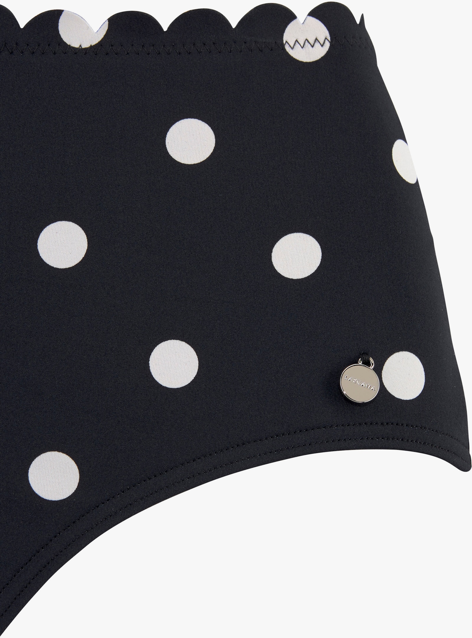 LASCANA Bas de maillot de bain taille haute - noir-blanc