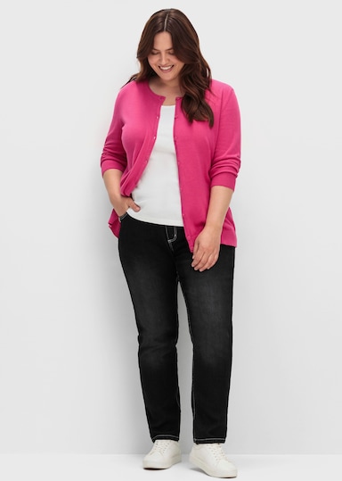 Strickjacke aus reiner Baumwolle - fuchsia