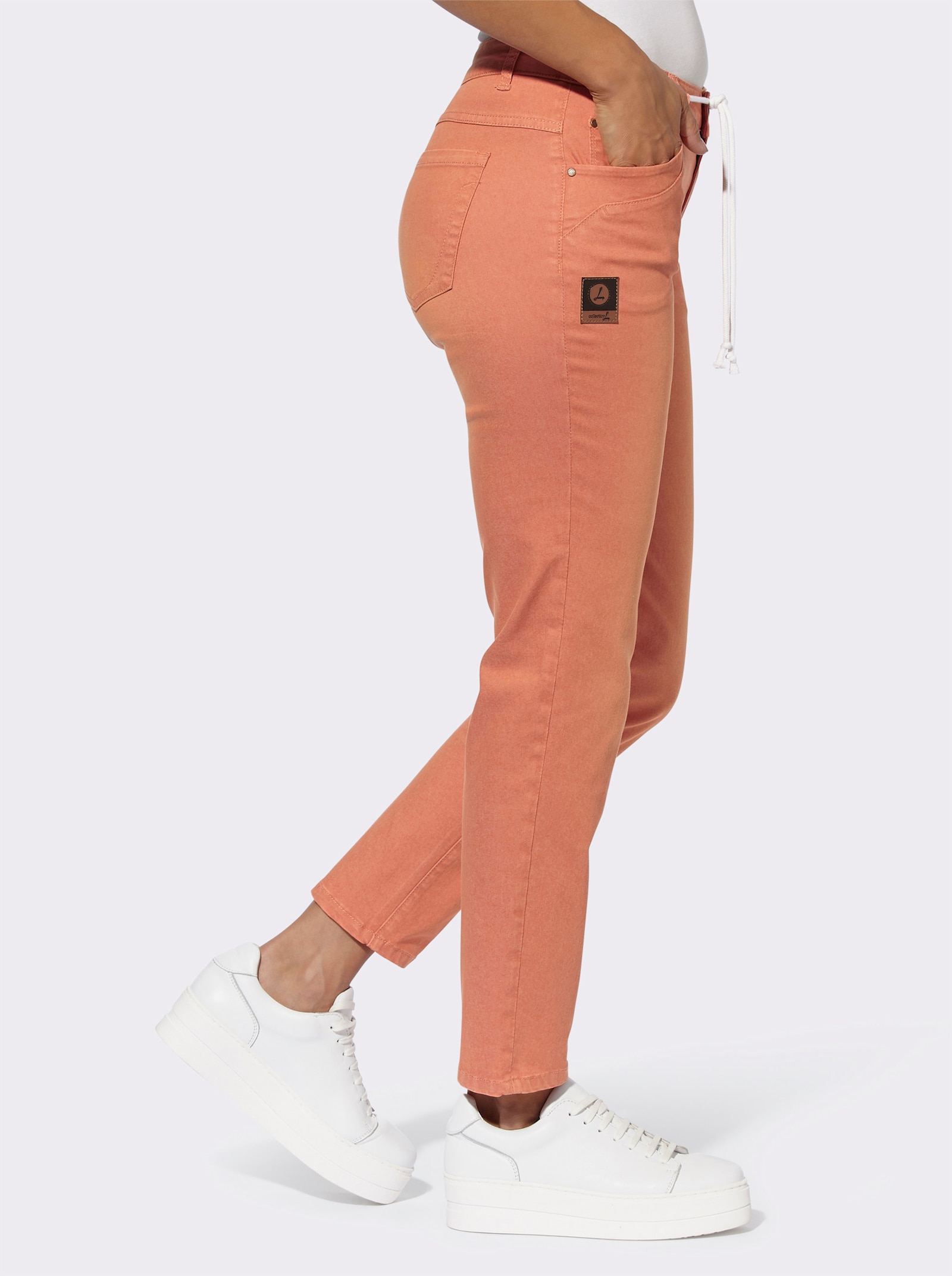 5-Pocket-Jeans in knöchellanger Schnittform - papaya