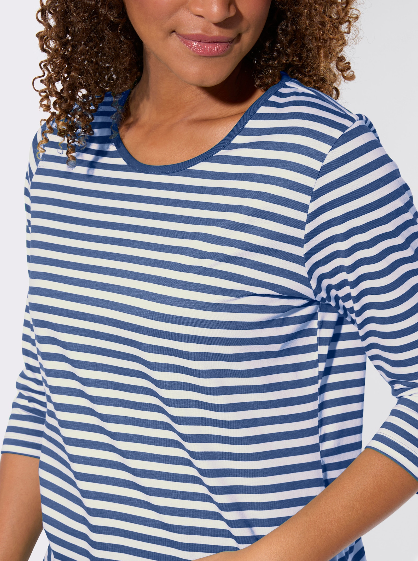 Shirt-Set mit 3/4-Ärmeln - jeansblau