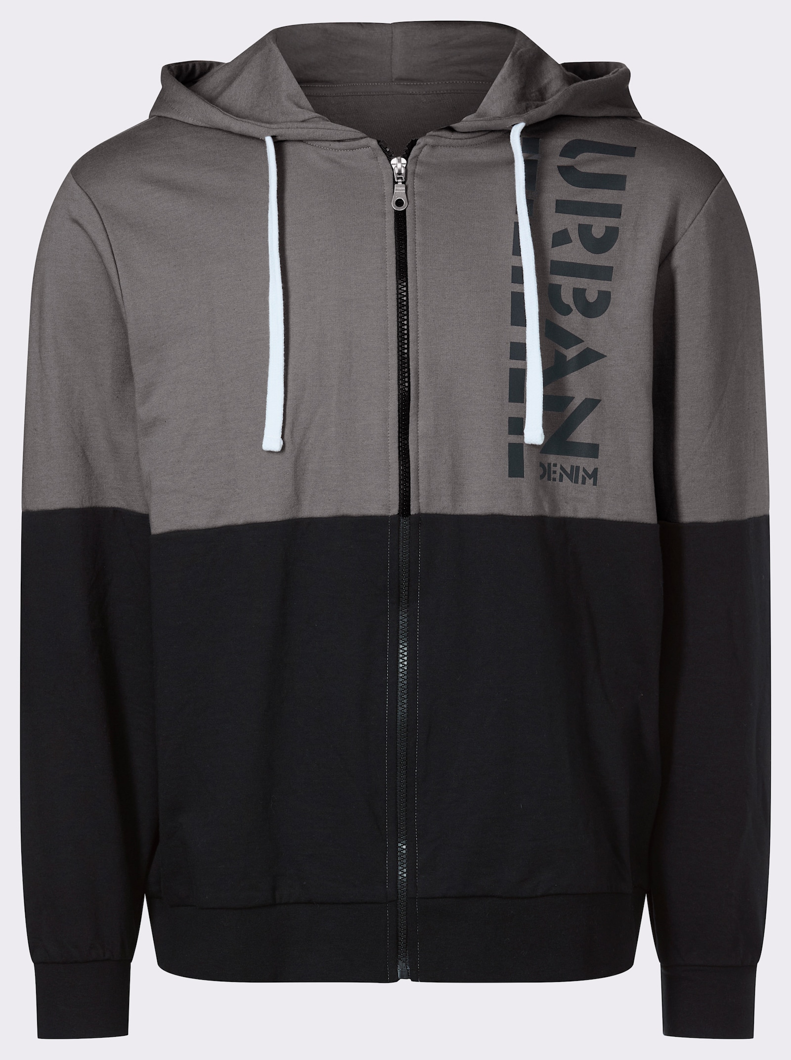 Catamaran Sports Sweatjacke mit weitenregulierbarer Kapuze - grau-schwarz