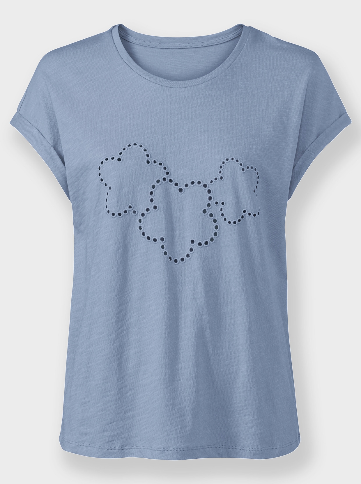 Shirt met ronde hals - bleu