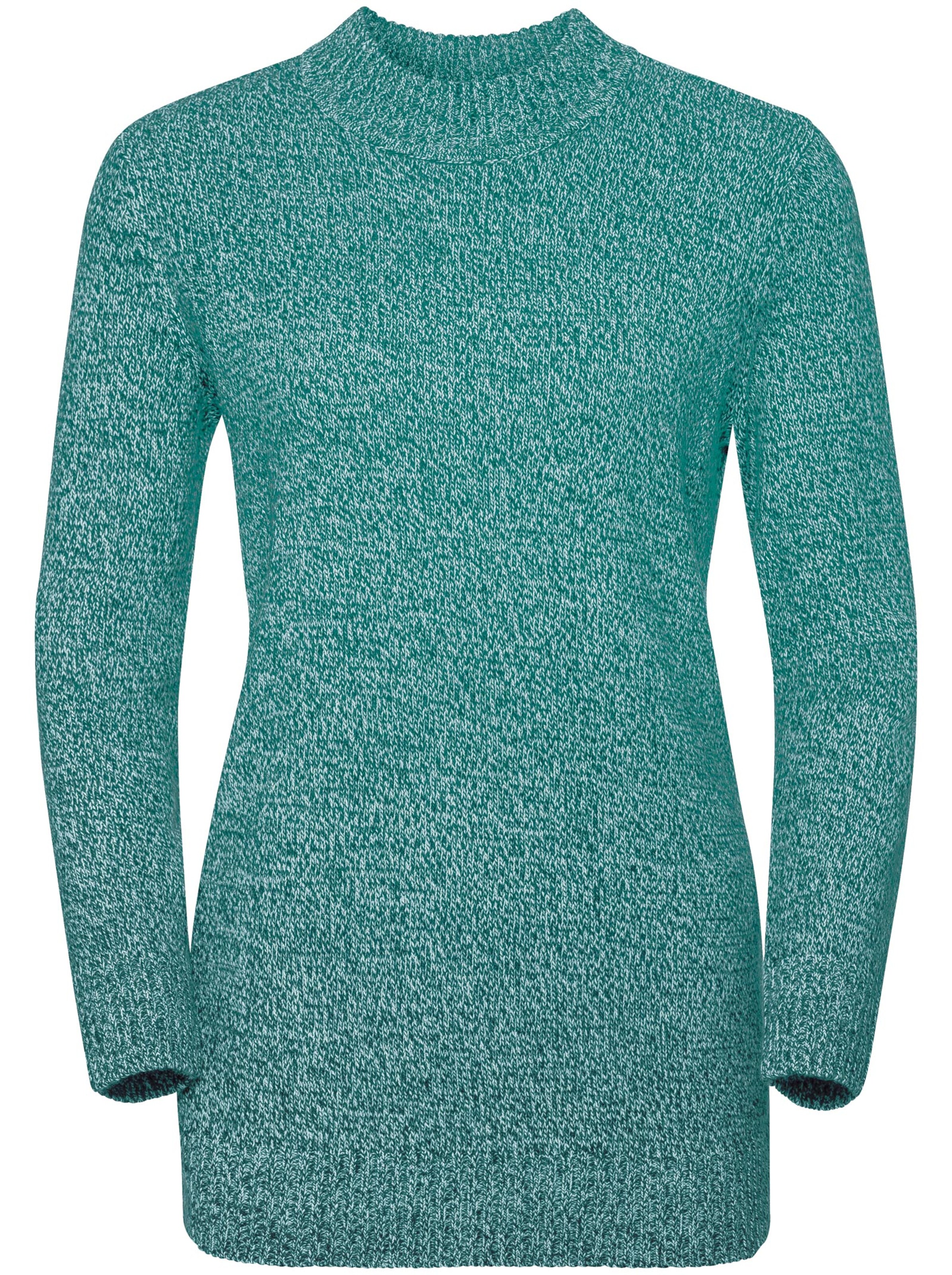 Pullover - petrol-meliert