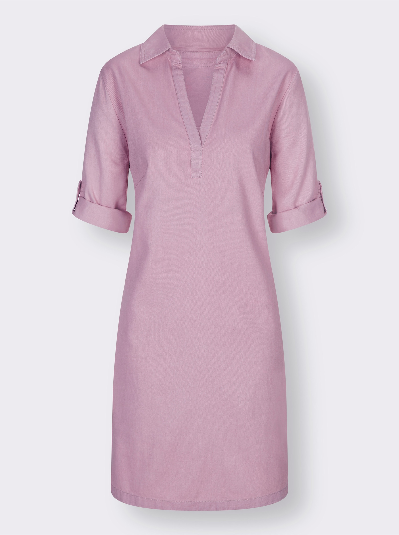 Jeanskleid in Schlupfform - rosé