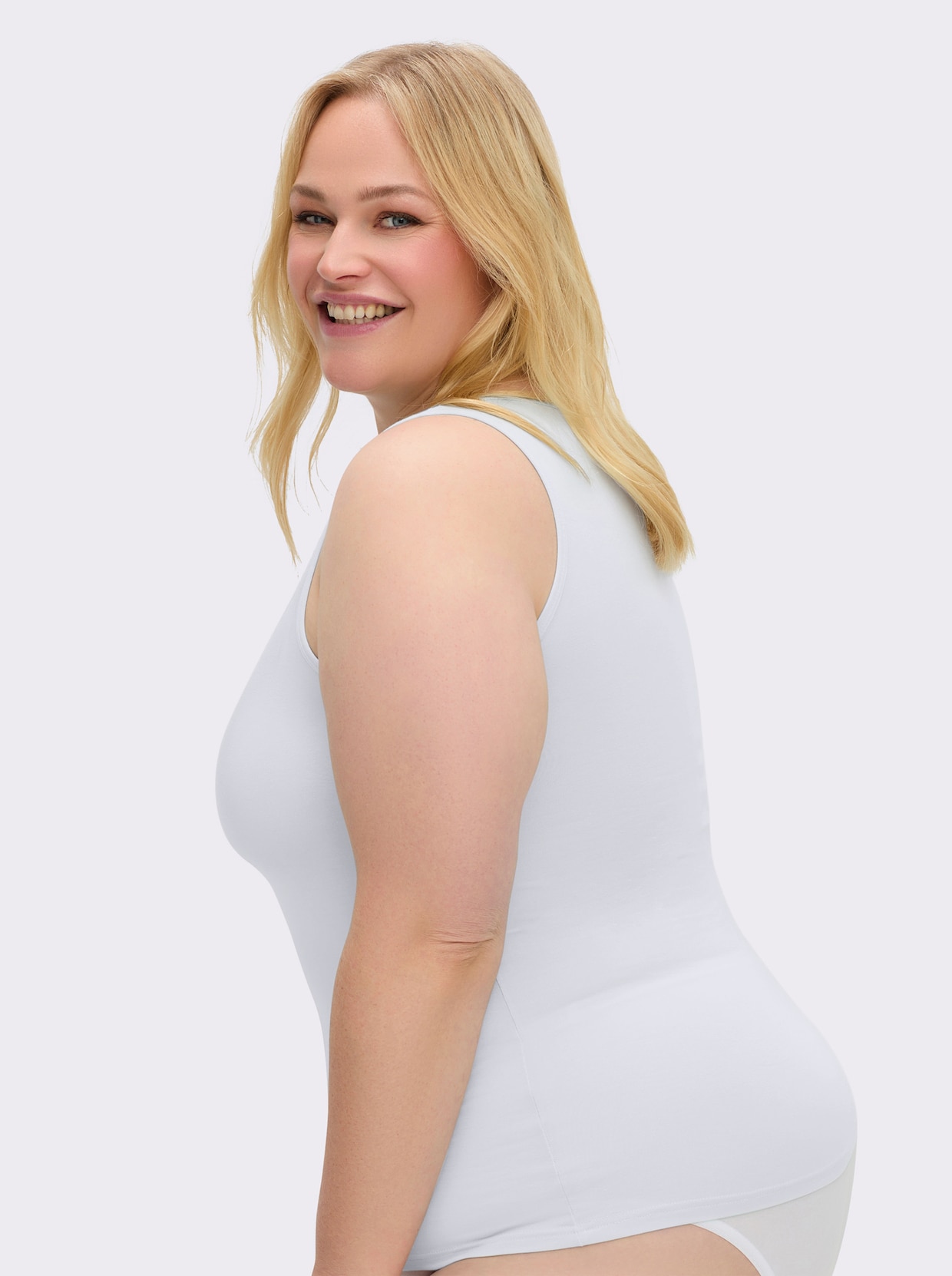 wäschepur Achseltop mit breiten Trägern - weiß