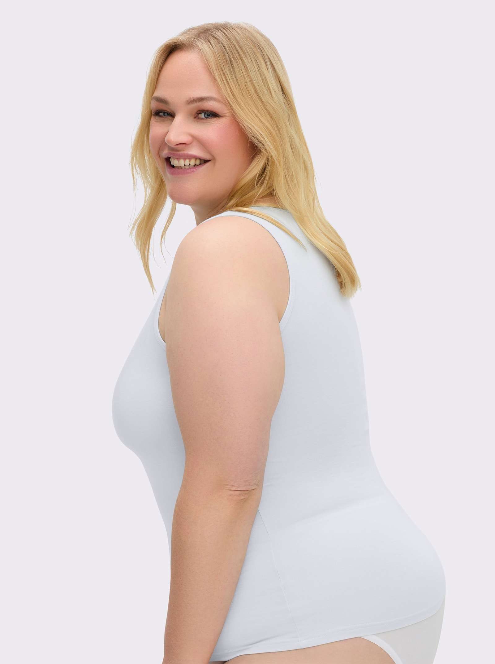 wäschepur Achseltop mit breiten Trägern - weiß