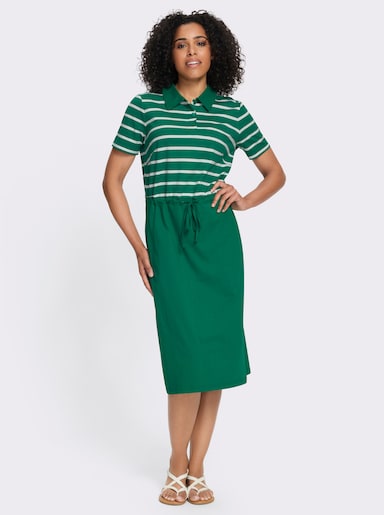 Jerseykleid mit 2 Nahttaschen - grün