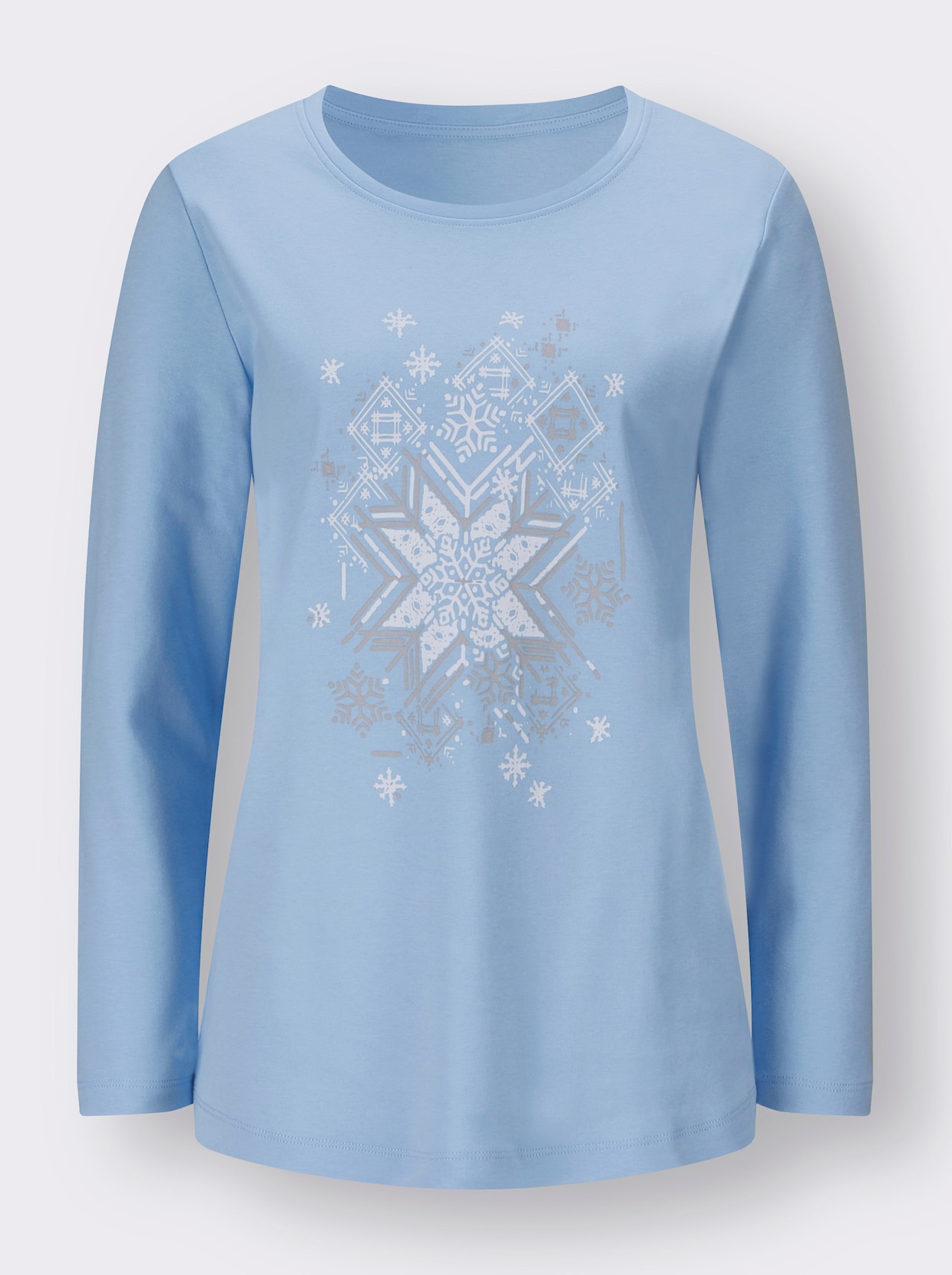 Sweatshirt - isblå-vit