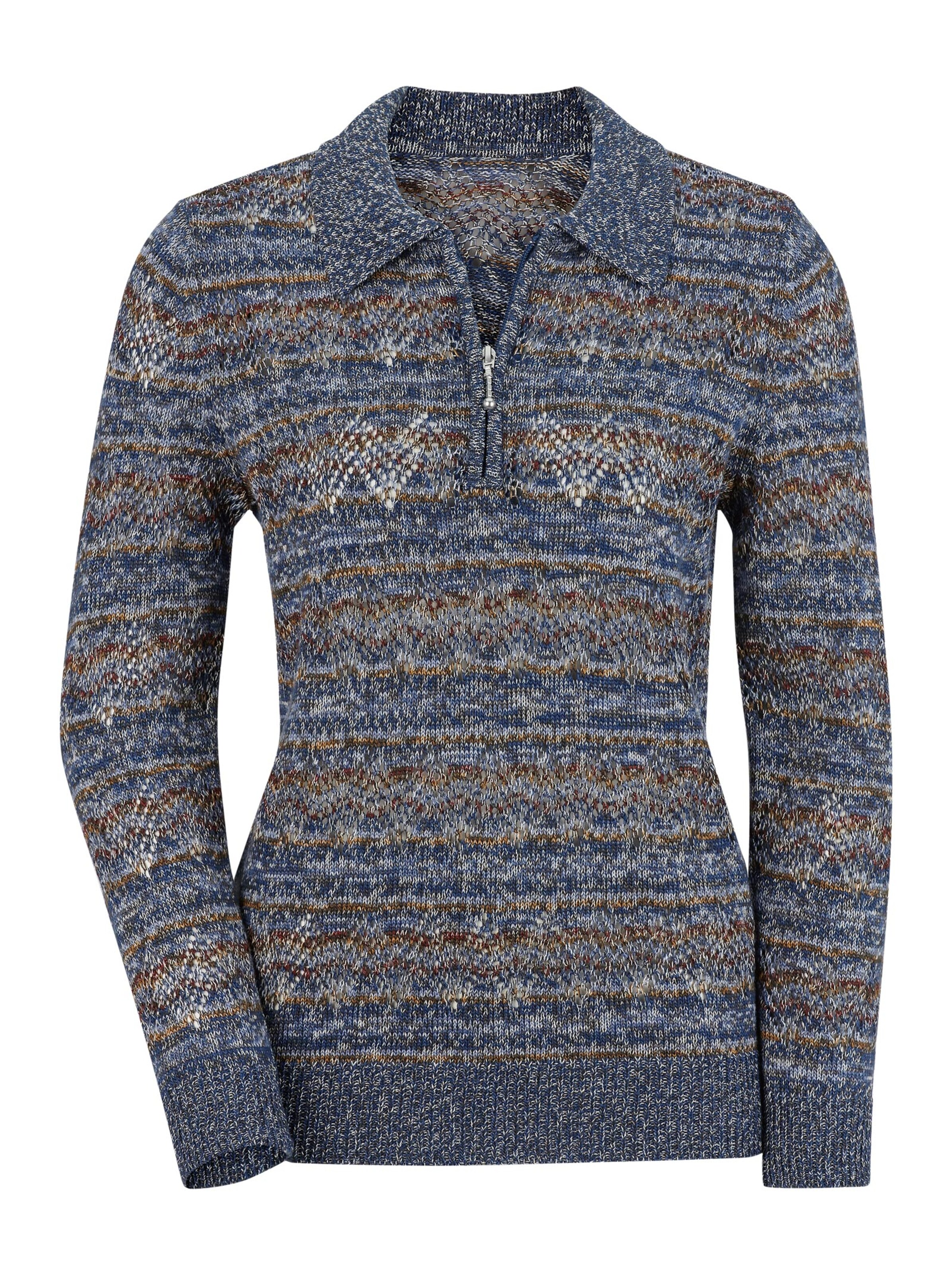 Collection L Pullover - blau-gemustert