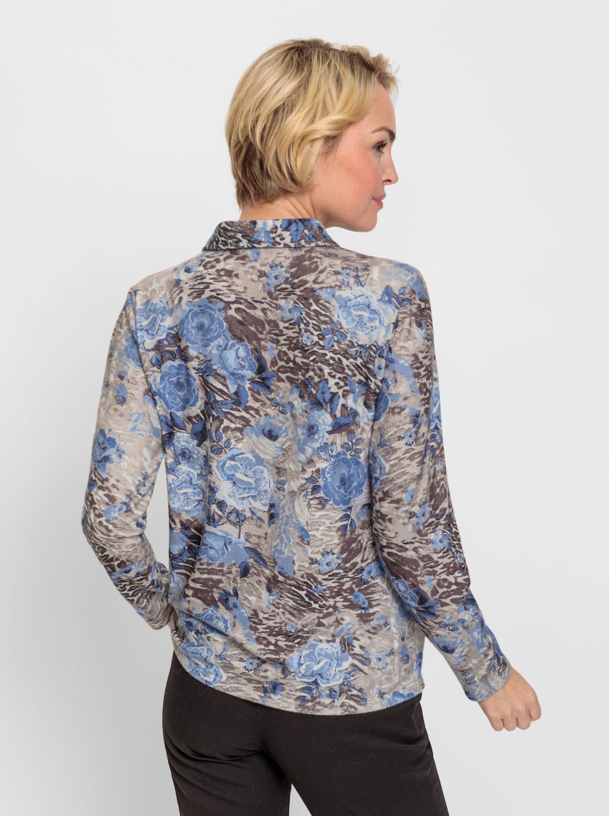 Poloshirt - bleu/sesam bedrukt
