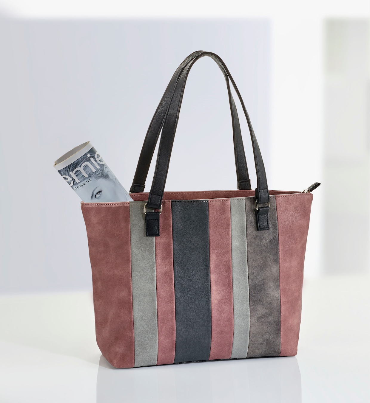 Handtasche - altrosa + beige