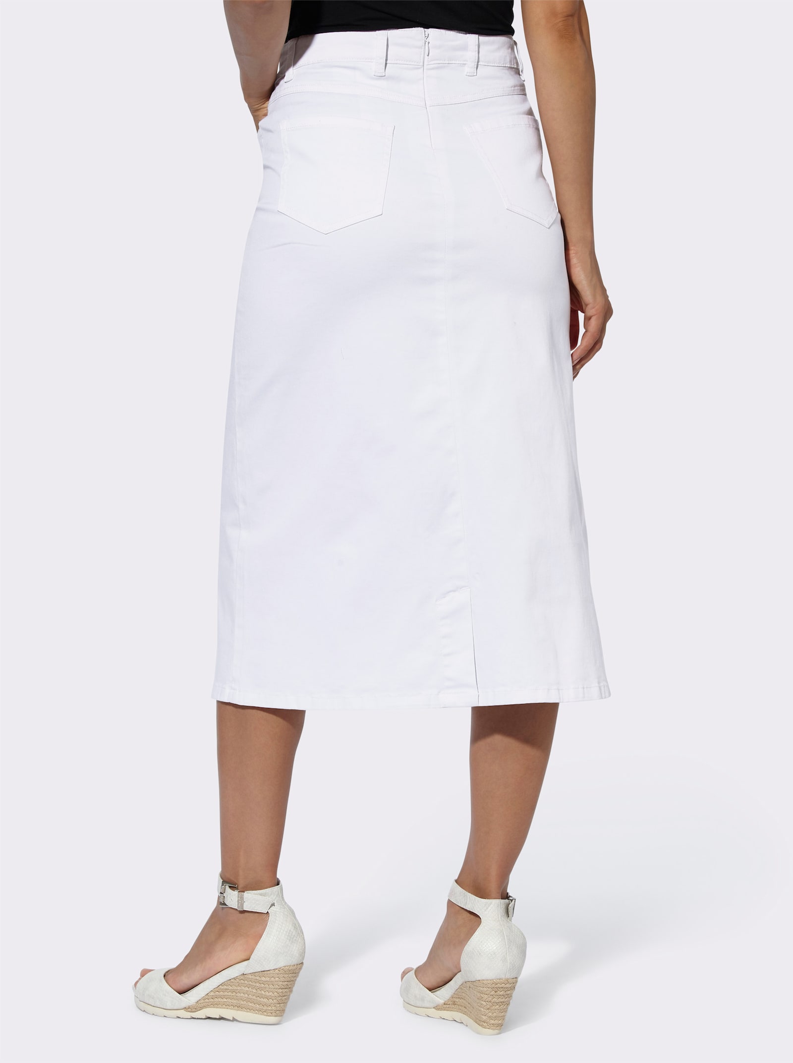 Jeansrock mit Gehschlitz - weiß