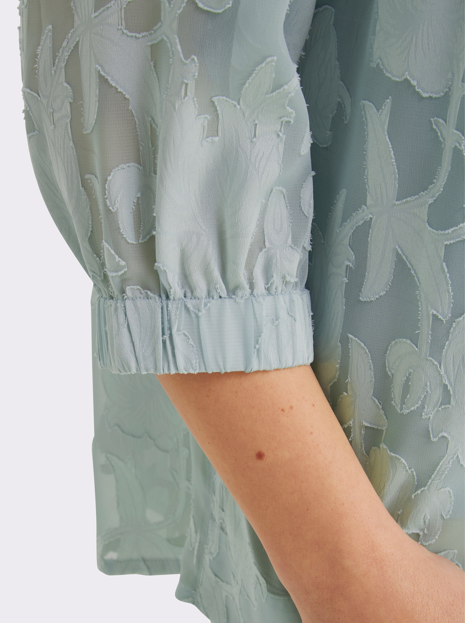 sheego Tunika mit Ausbrenner-Effekt - kalkmint