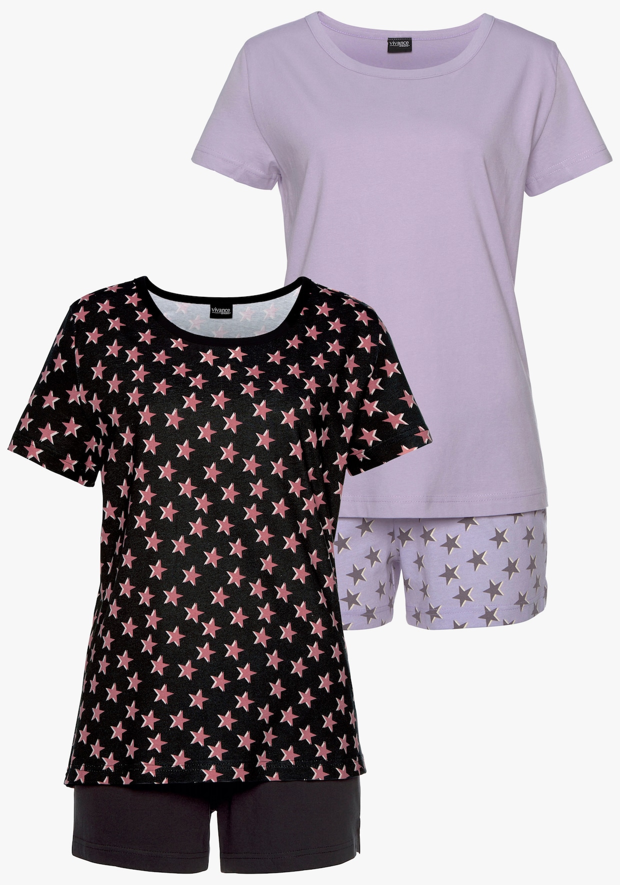 Vivance Dreams Pyjama court - noir, parme