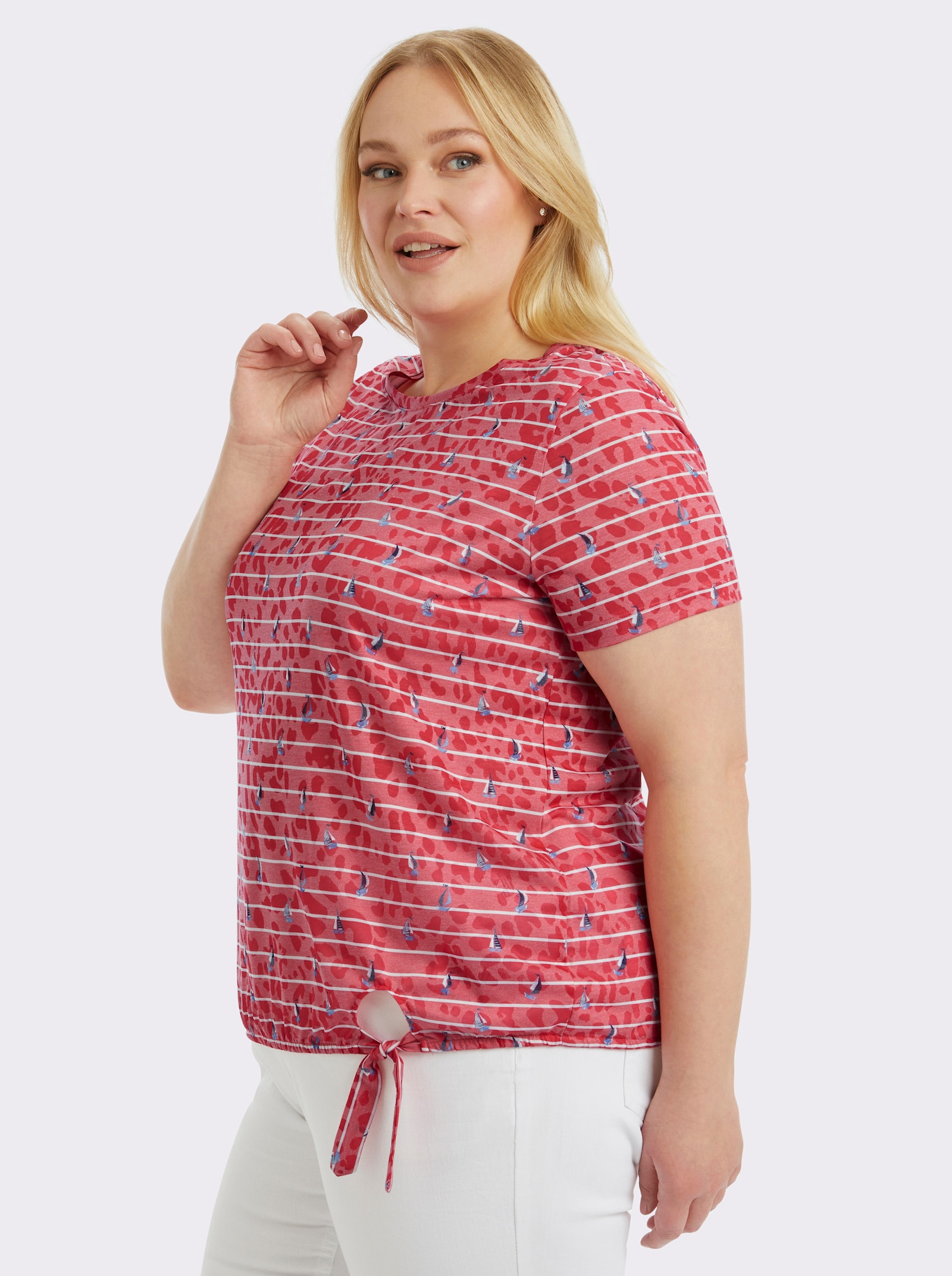 Rundhalsshirt in Ausbrenner-Qualität - erdbeere-bedruckt